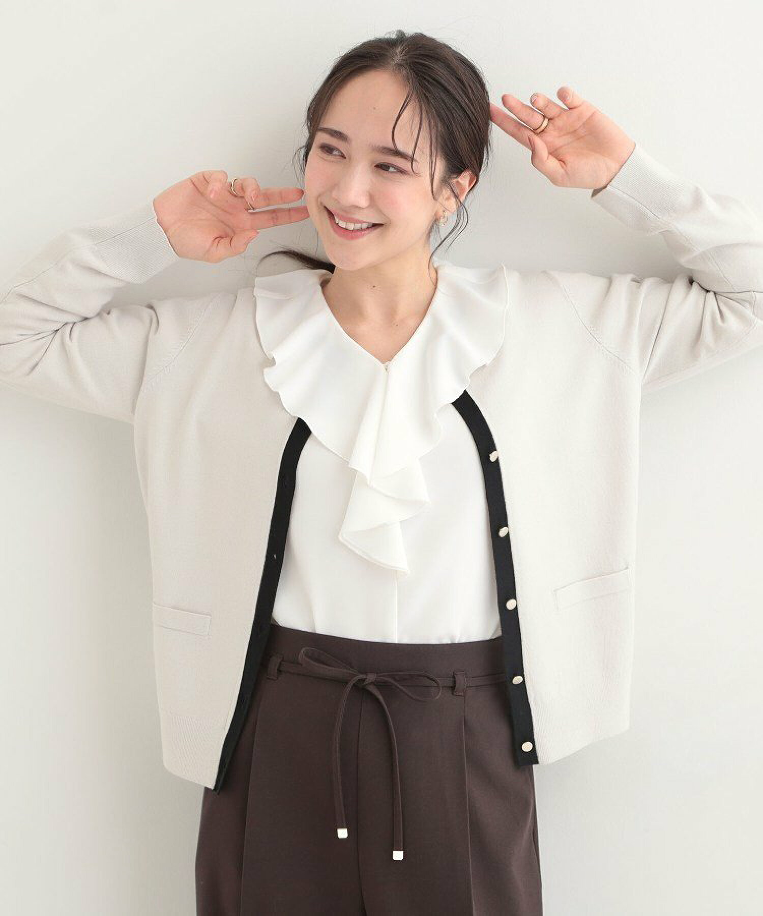 🆕【⭐訂購⭐】  🇯🇵日本直送 🌀SHOO・LA・RUE金屬鈕扣 配色 優雅 圓領針織外套［4款選］🌀 [ELCA-0078][260323]