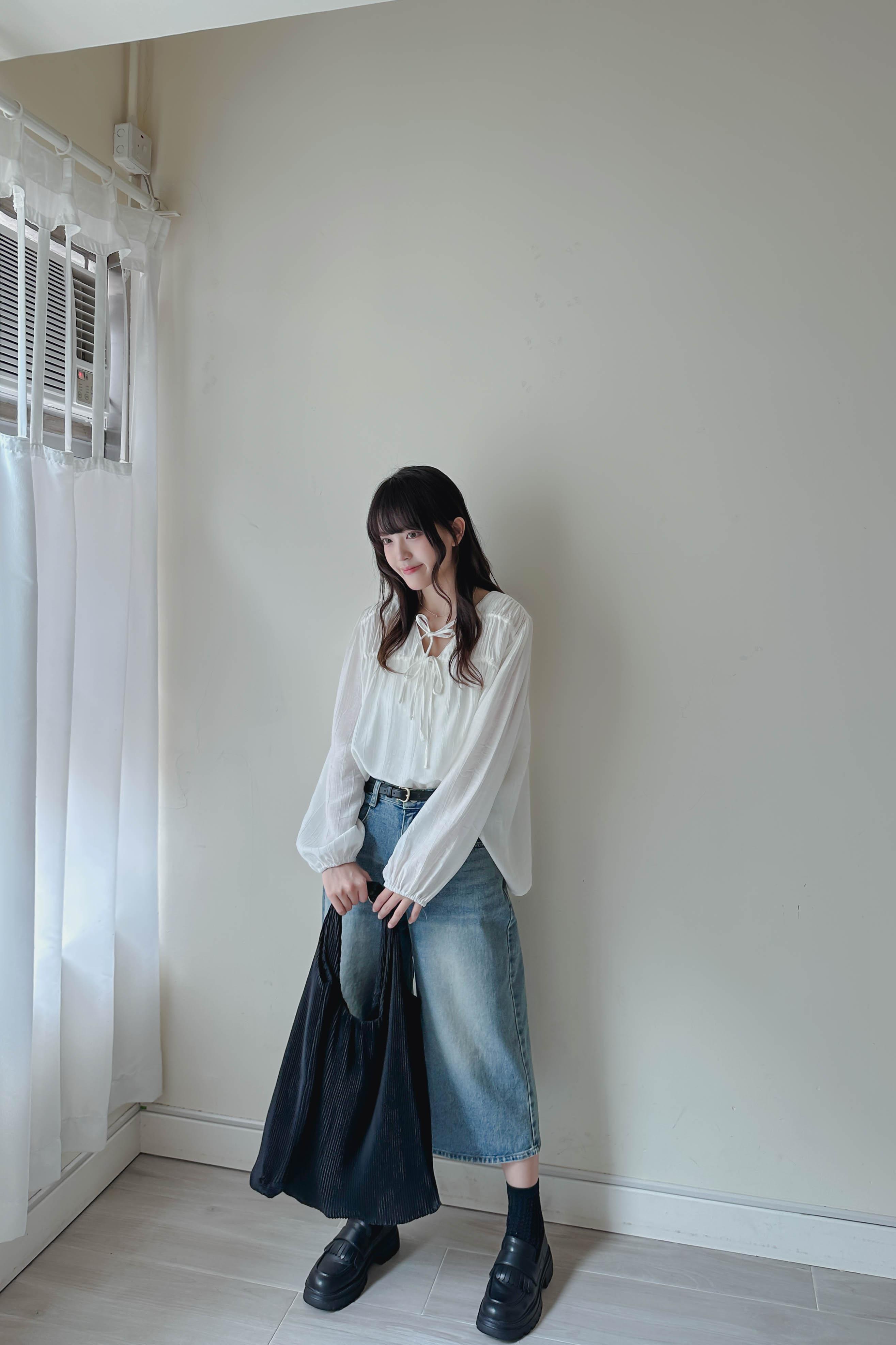 刷色八分牛仔褲