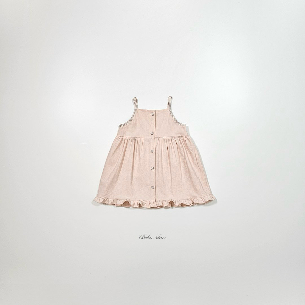 ☀️預訂 韓國直送☀️🇰🇷Bebenine三色荷葉邊下擺純棉吊帶連身裙