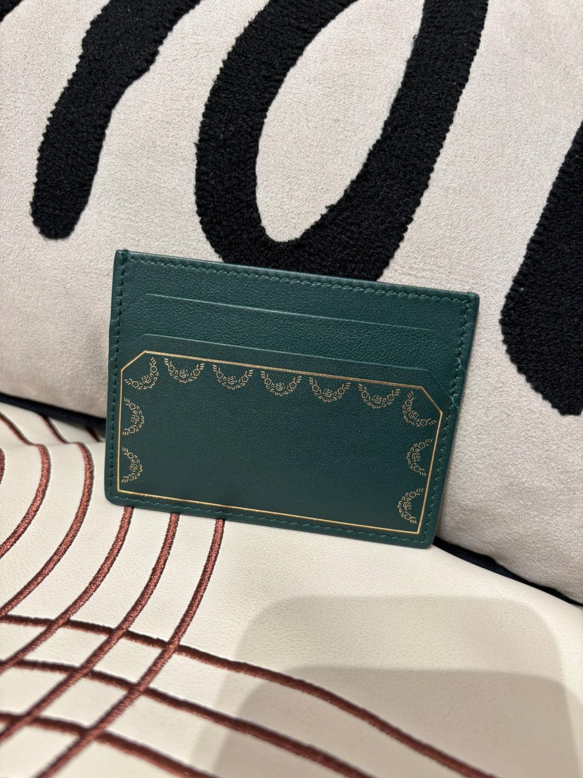 Cartier Card Holder Guirlande Green Calfskin,100%Authentic,99%New ✅收據副本 