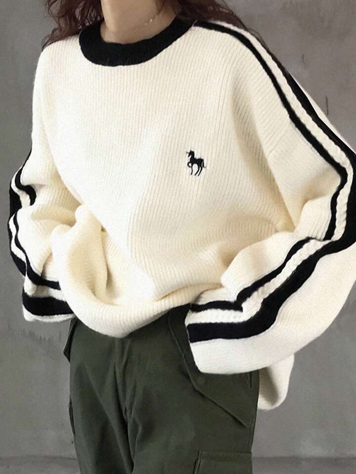 復古學院風針織毛衣