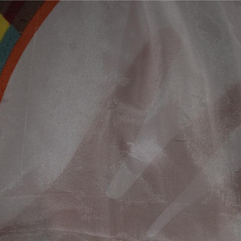 Vintage c.a. 1970s Geometric x Hippies Motif Large Neck Scarf/ Head Scarf from Germany - 85 x 198cm (MT934)