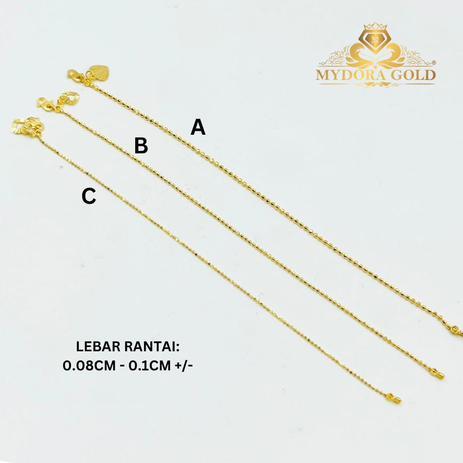 MYDORA Rantai Tangan Bulat Sawi l EMAS 916/22K