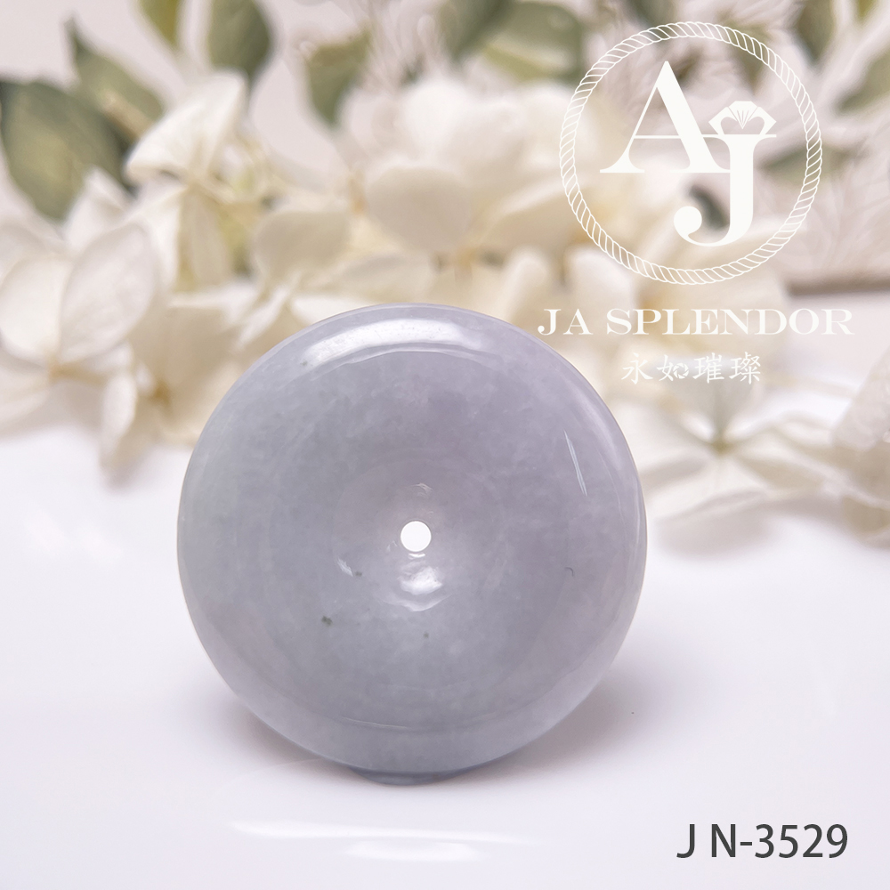 JN-3500/01/29 天然翡翠A玉 淡紫大平安扣吊墜【大特價】