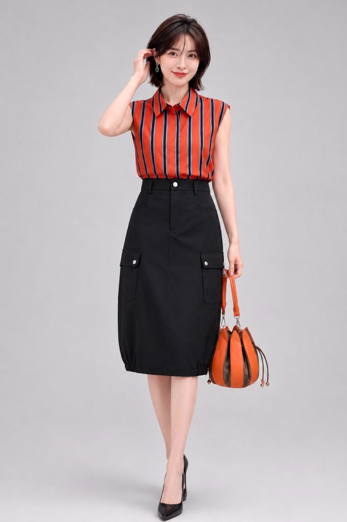 67677 Harper Utility Midi Skirt