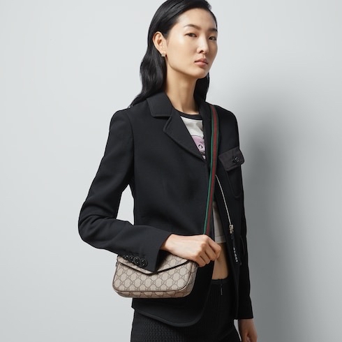 Gucci 女士 OPHIDIA 雙G單肩包均碼碼MINI、22cm*4cm*13cm
