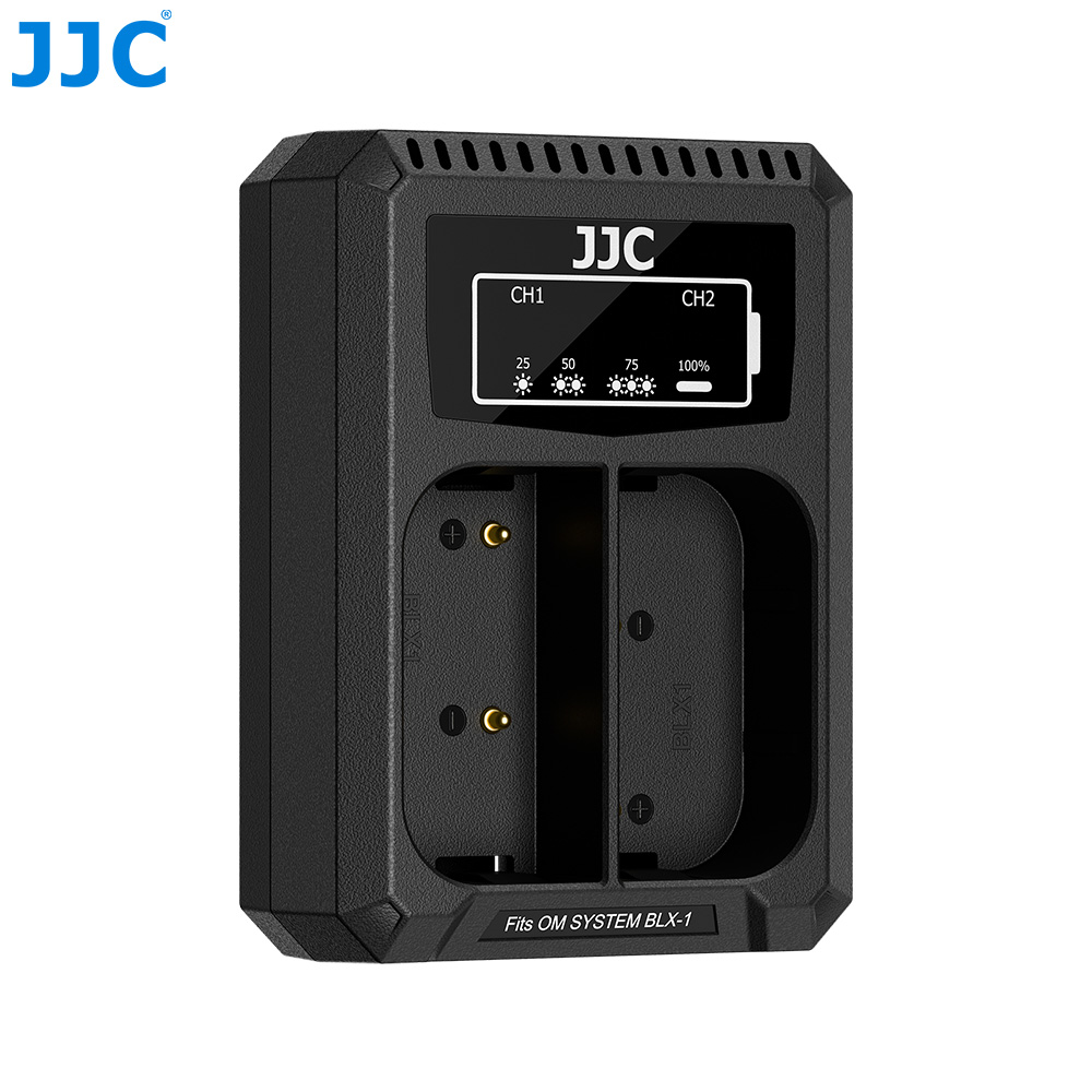JJC USB Dual Battery Charger For Olympus BLX-1 / BLX1 (DCH-BLX1TC)