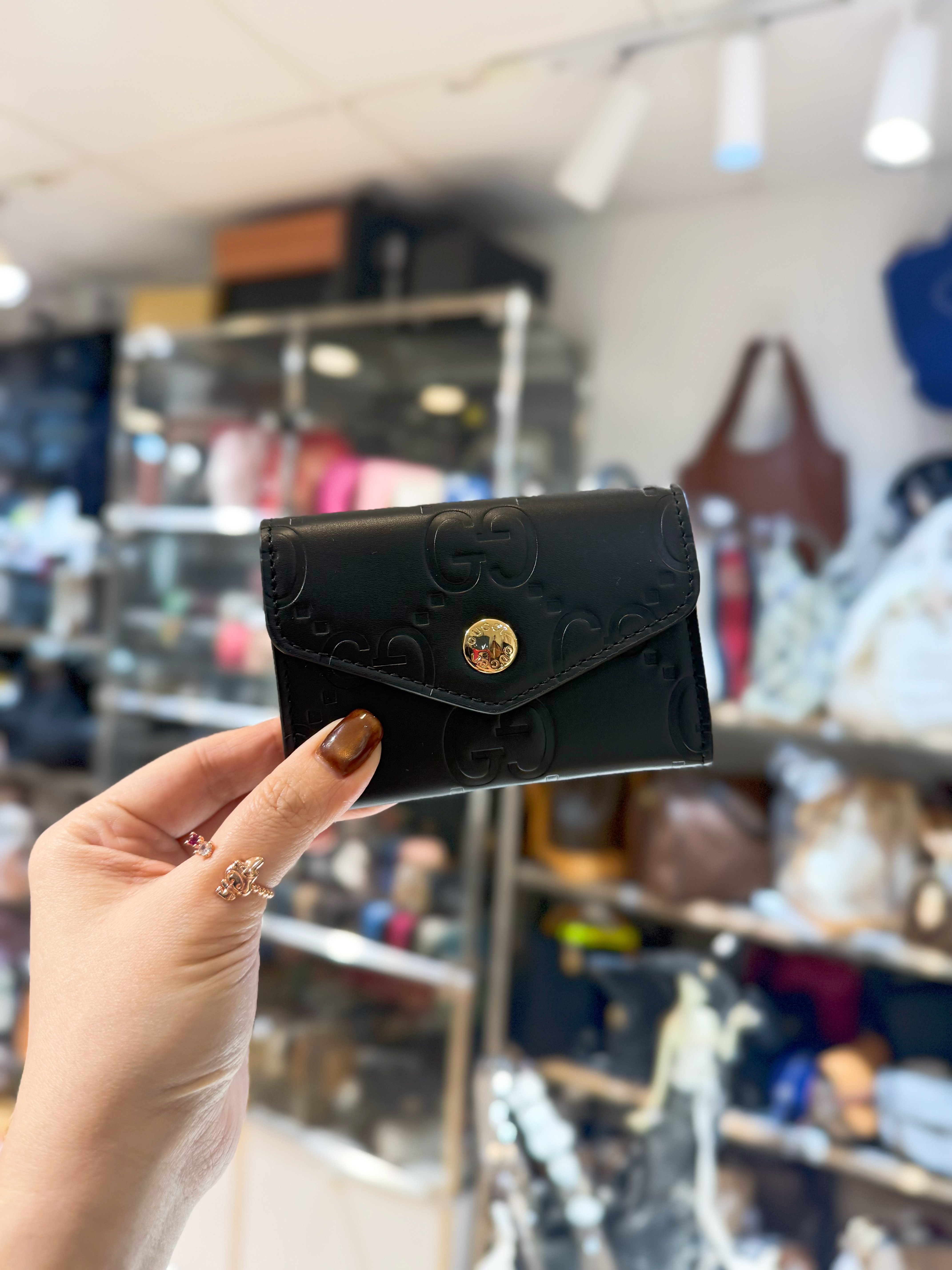 Gucci flap card holder GG/blk