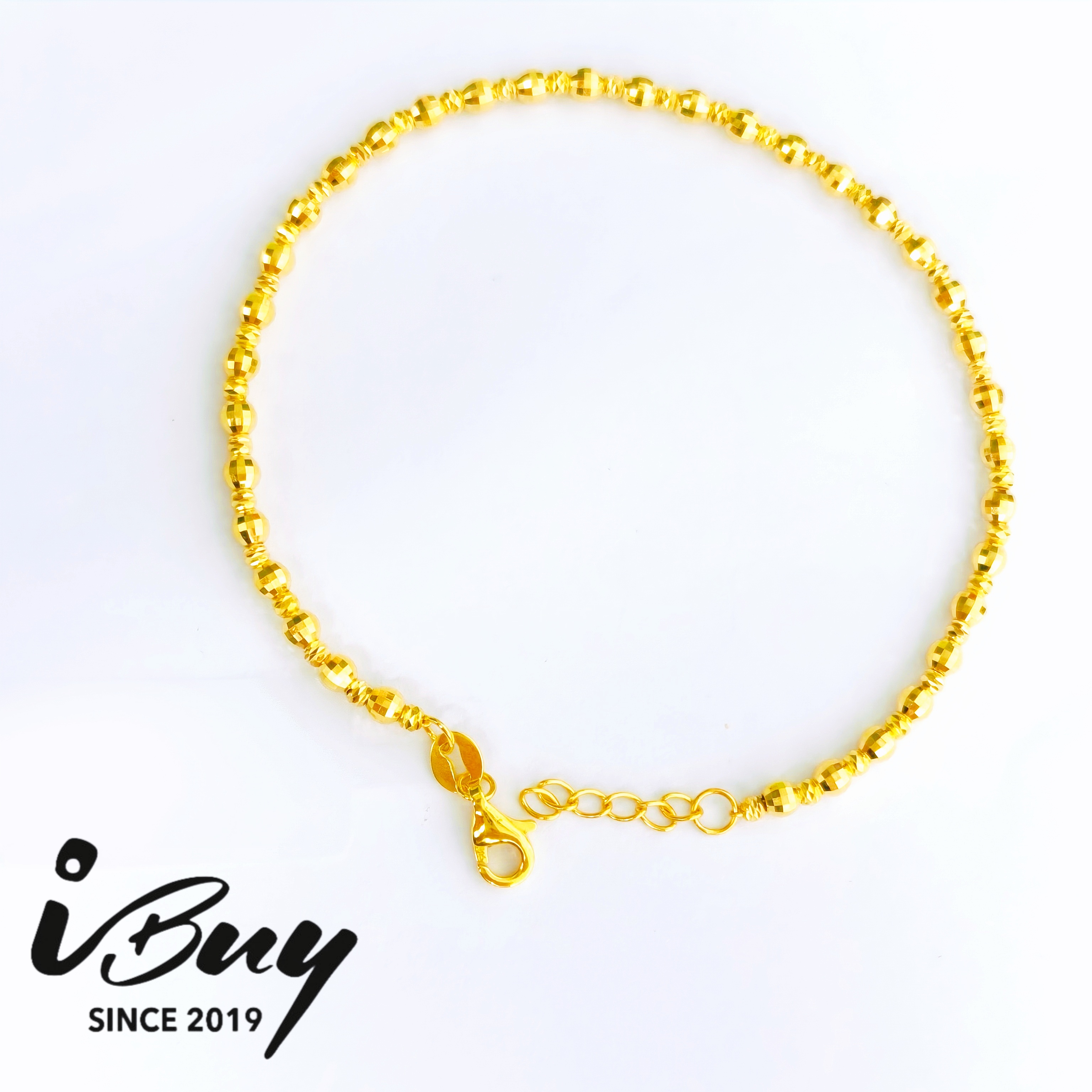 916 GOLD DISCO BEAD BRACELET 916 金 蹦迪珠手链