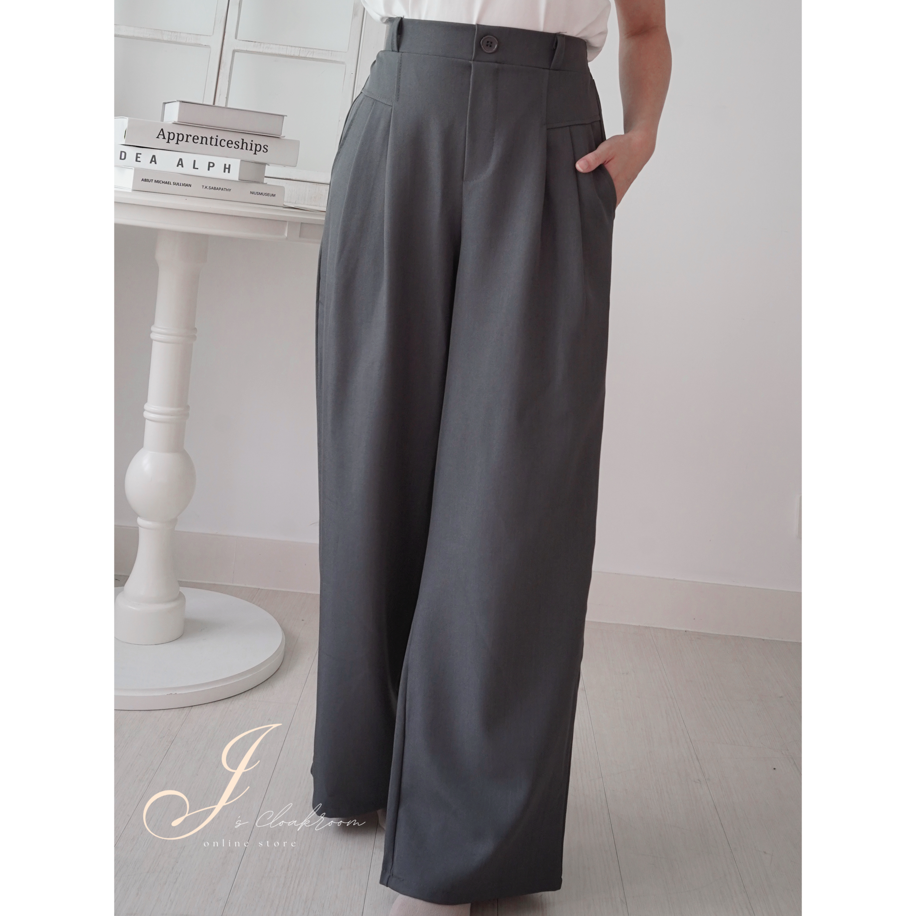 基本款輕便西褲(KR)[灰色]371070