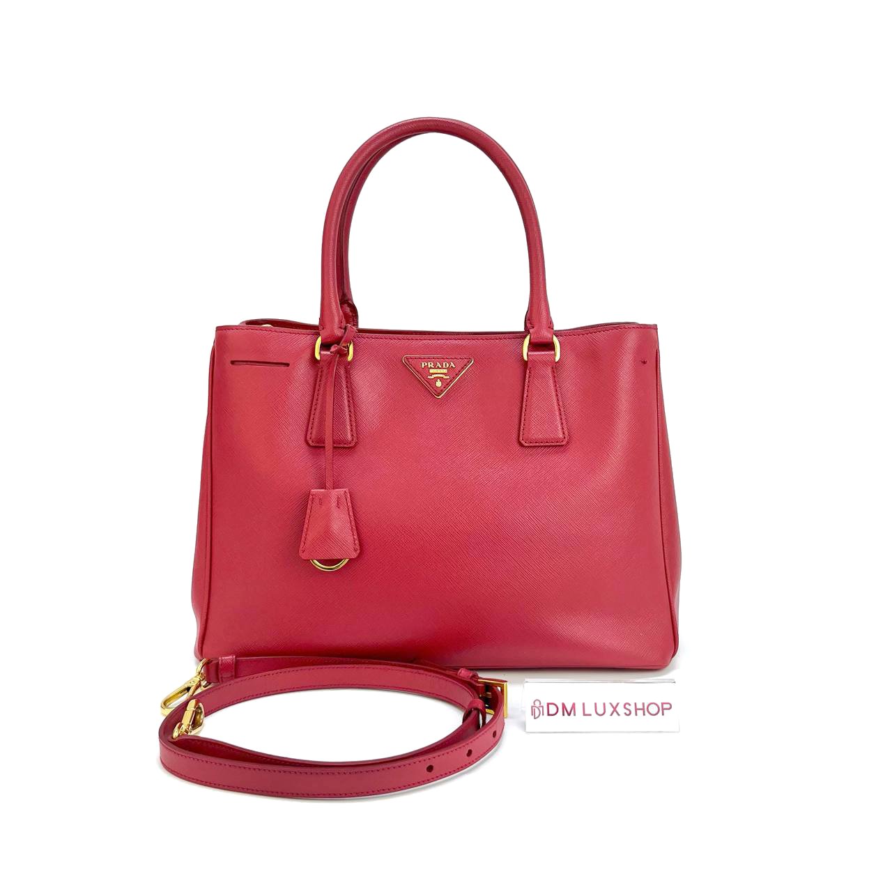 Prada Saffiano Lux Red Tote Bag