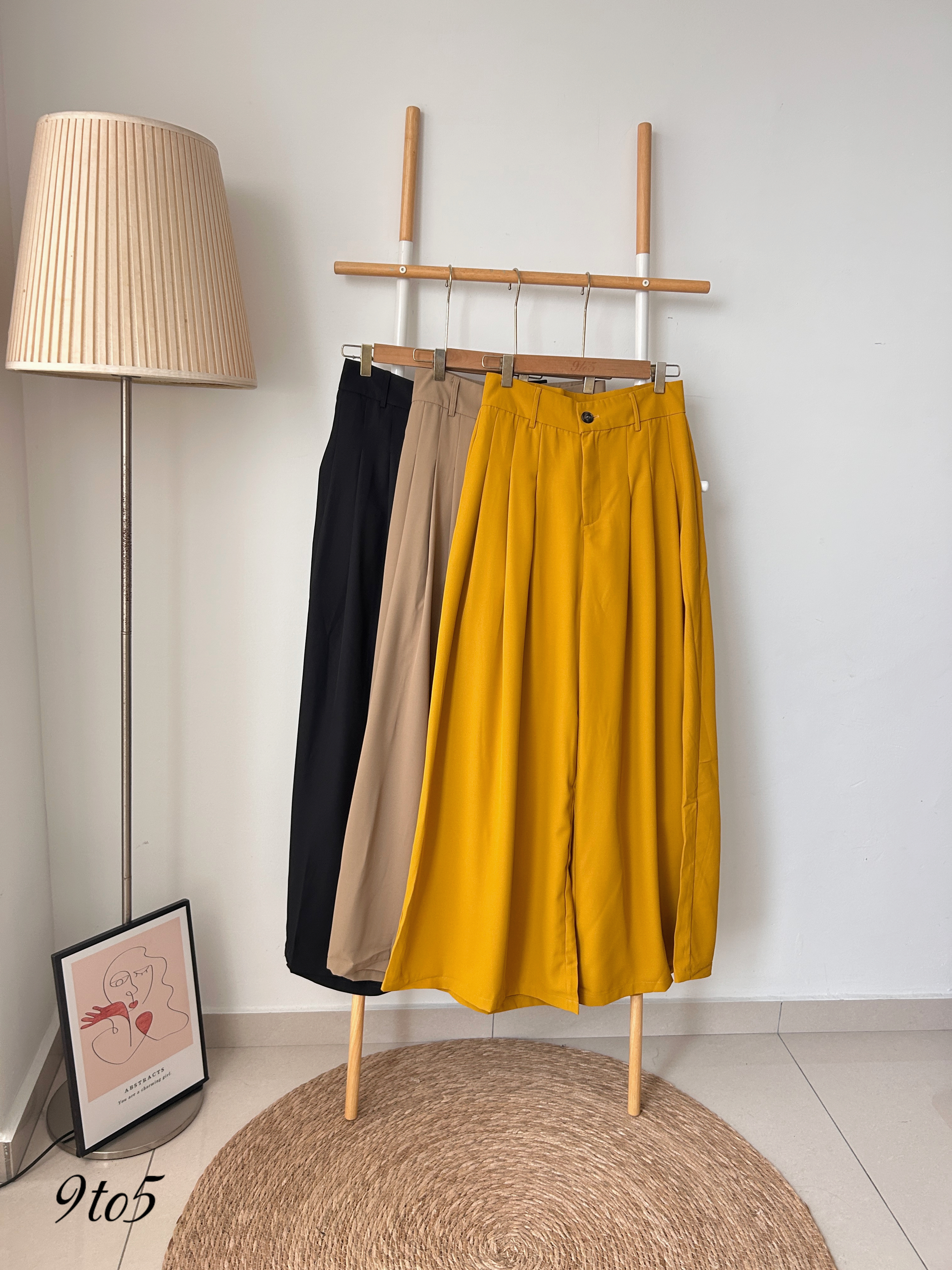 S1822 Wide Leg Long Pants - 3 Colors 