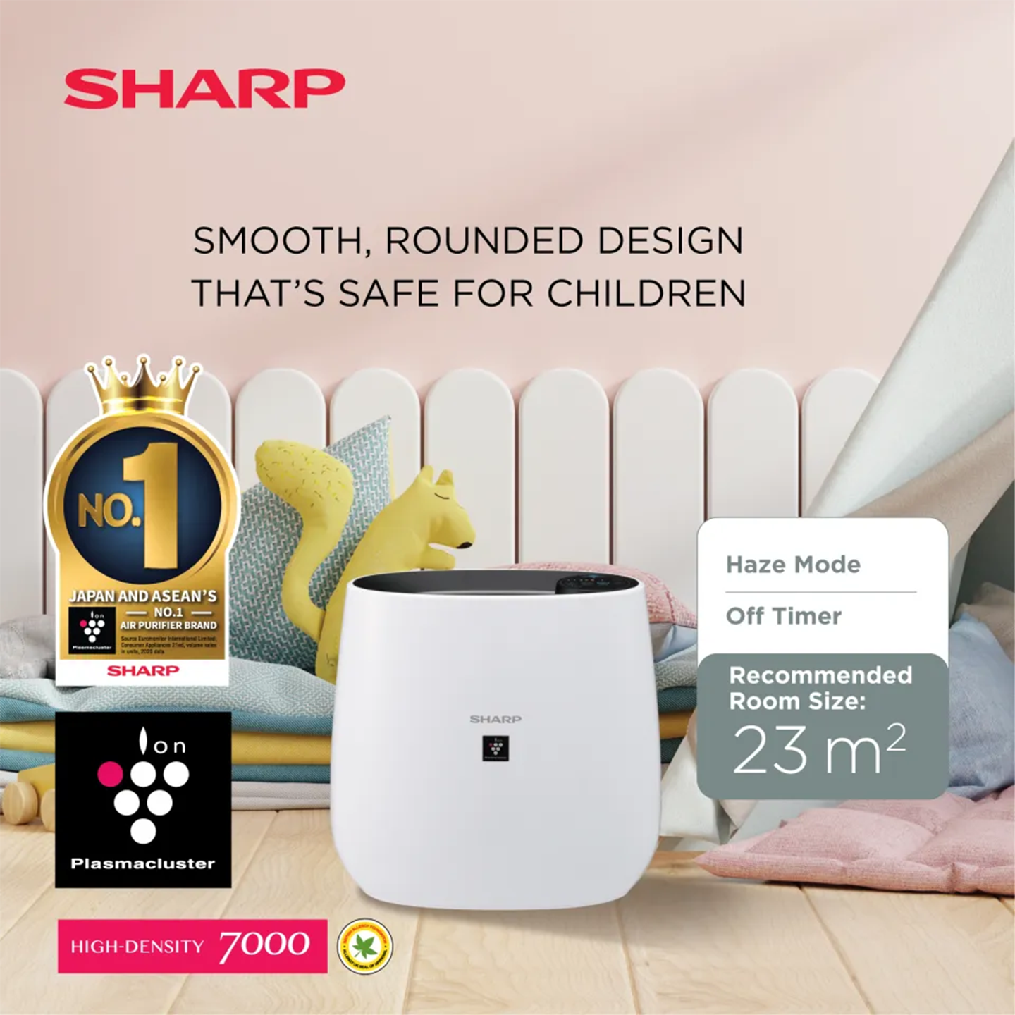 Sharp 23m³ Plasmacluster Air Purifier (FPJ30LB)