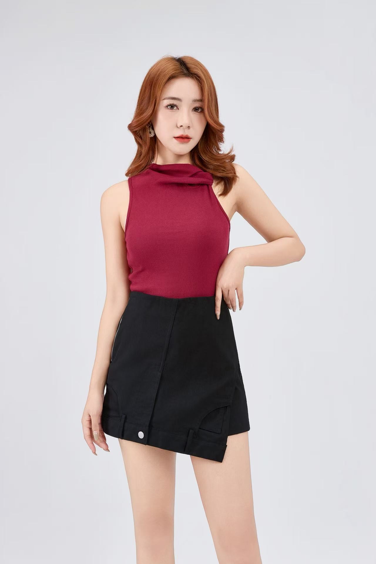 1214231 Tailored Asymmetrical Skort