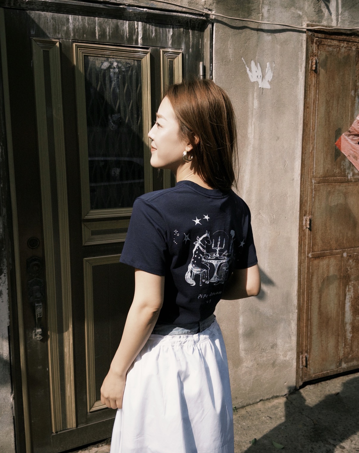 韓國🇰🇷 Low Classic 後背人馬晚宴印花短袖Tee