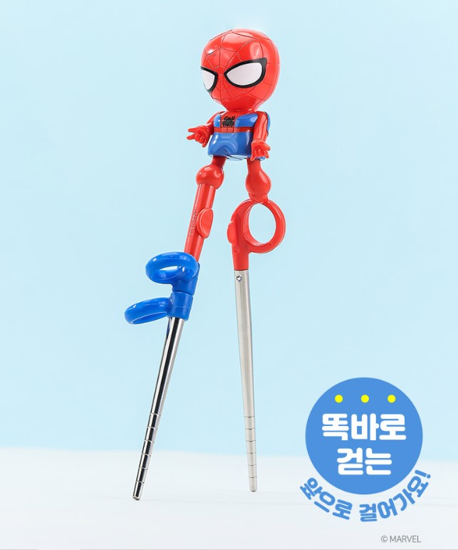   【預訂】 韓國直送 Marvel Spiderman 學習筷子餐具連收納盒三件套