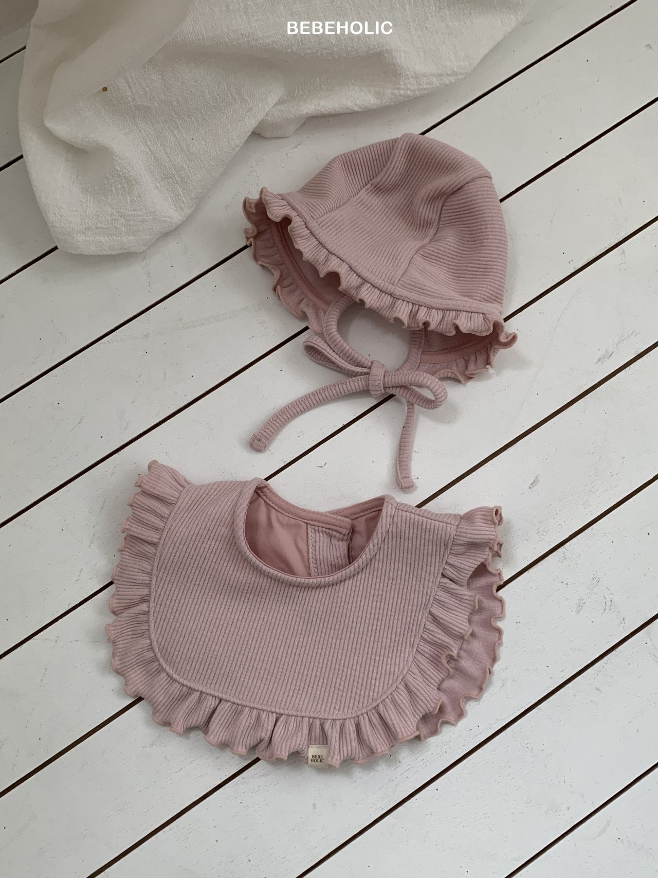 🌸預訂 韓國直送🌸🇰🇷BEBEHOLIC三色標籤荷葉邊圍巾帽子套裝