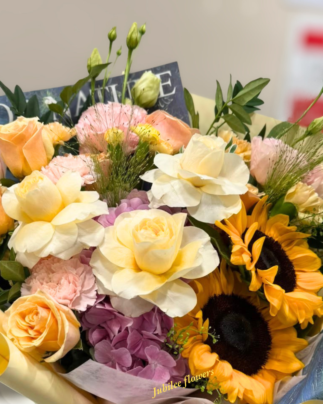 🌻向日葵 · 粉繡球 · 玫瑰花束