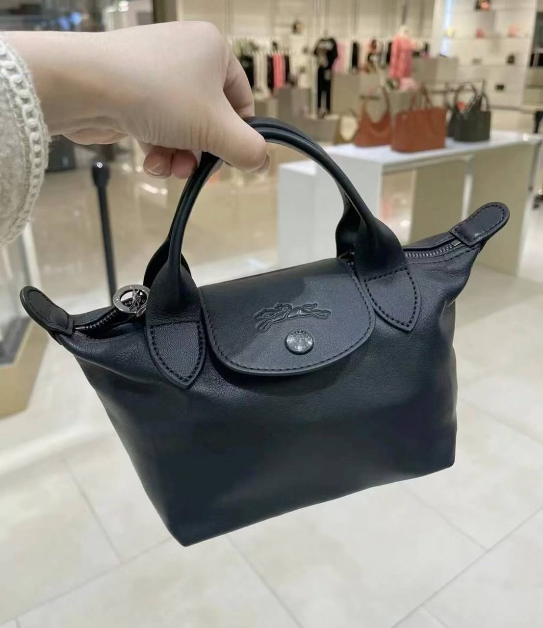 Longchamp Le Pliage Xtra XS 黑色牛皮✨ 可斜揹/手挽