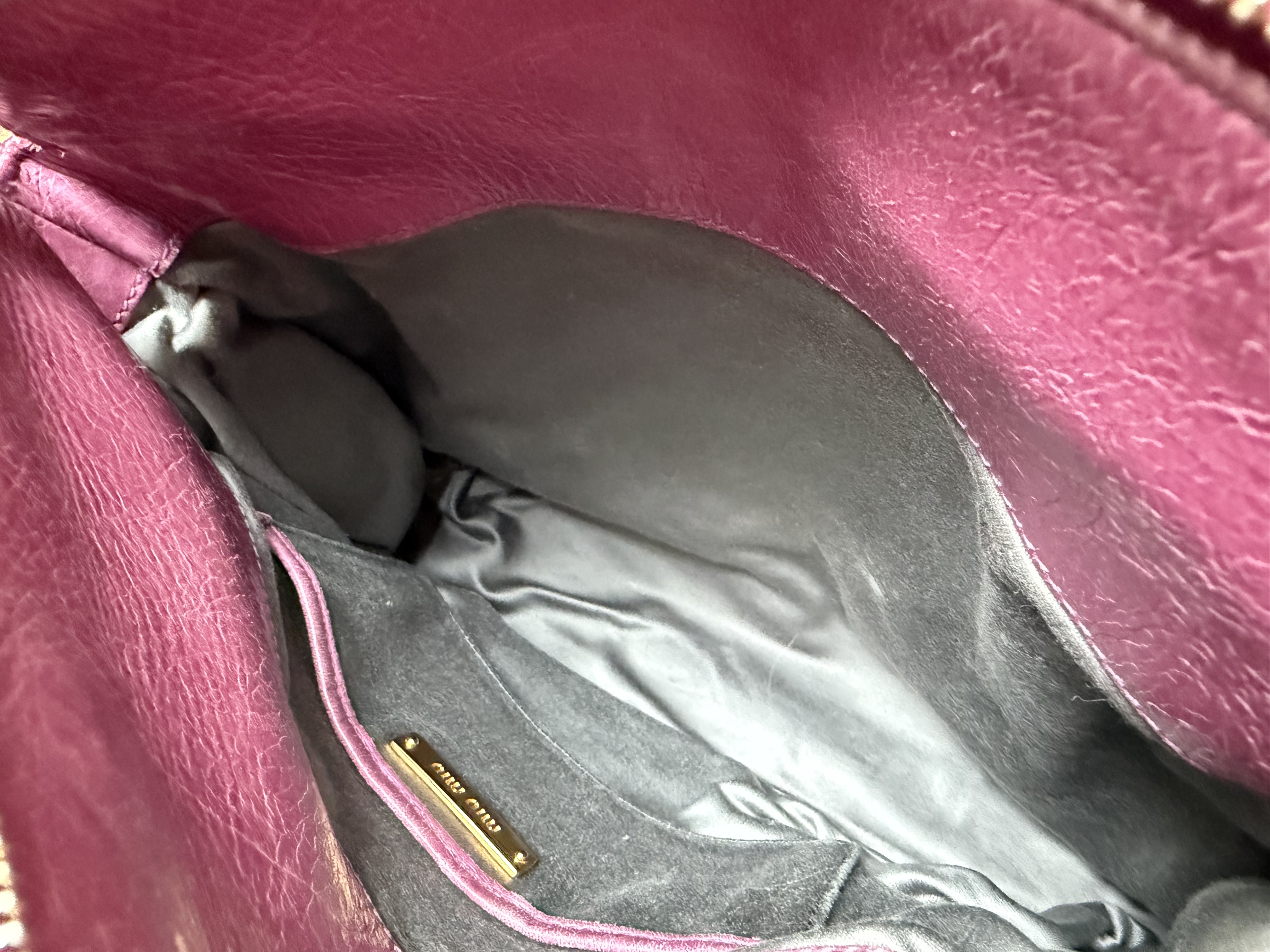 Miu miu pink vitello mini bow bag