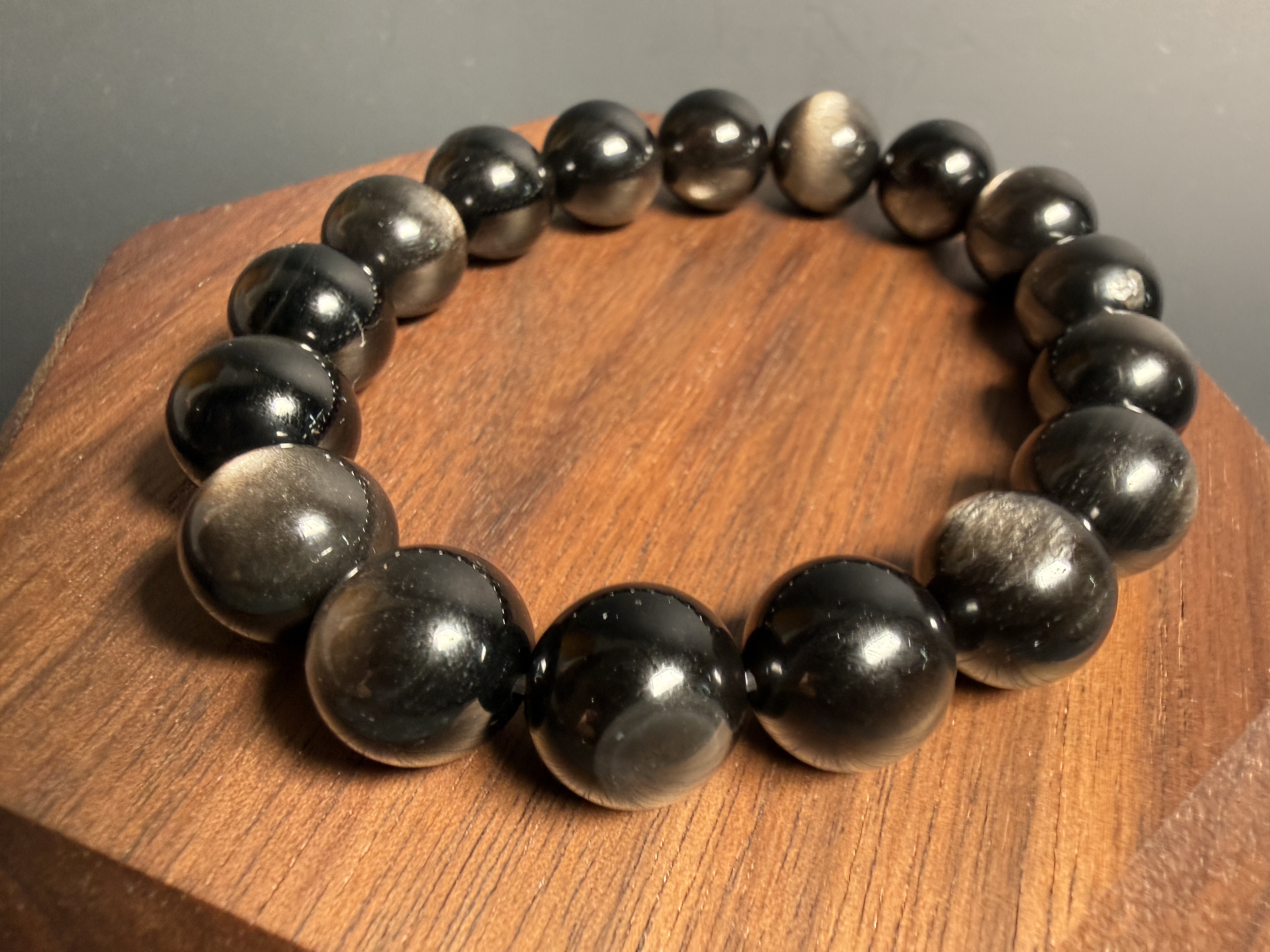銀曜石手串 (12mm) (option 3)