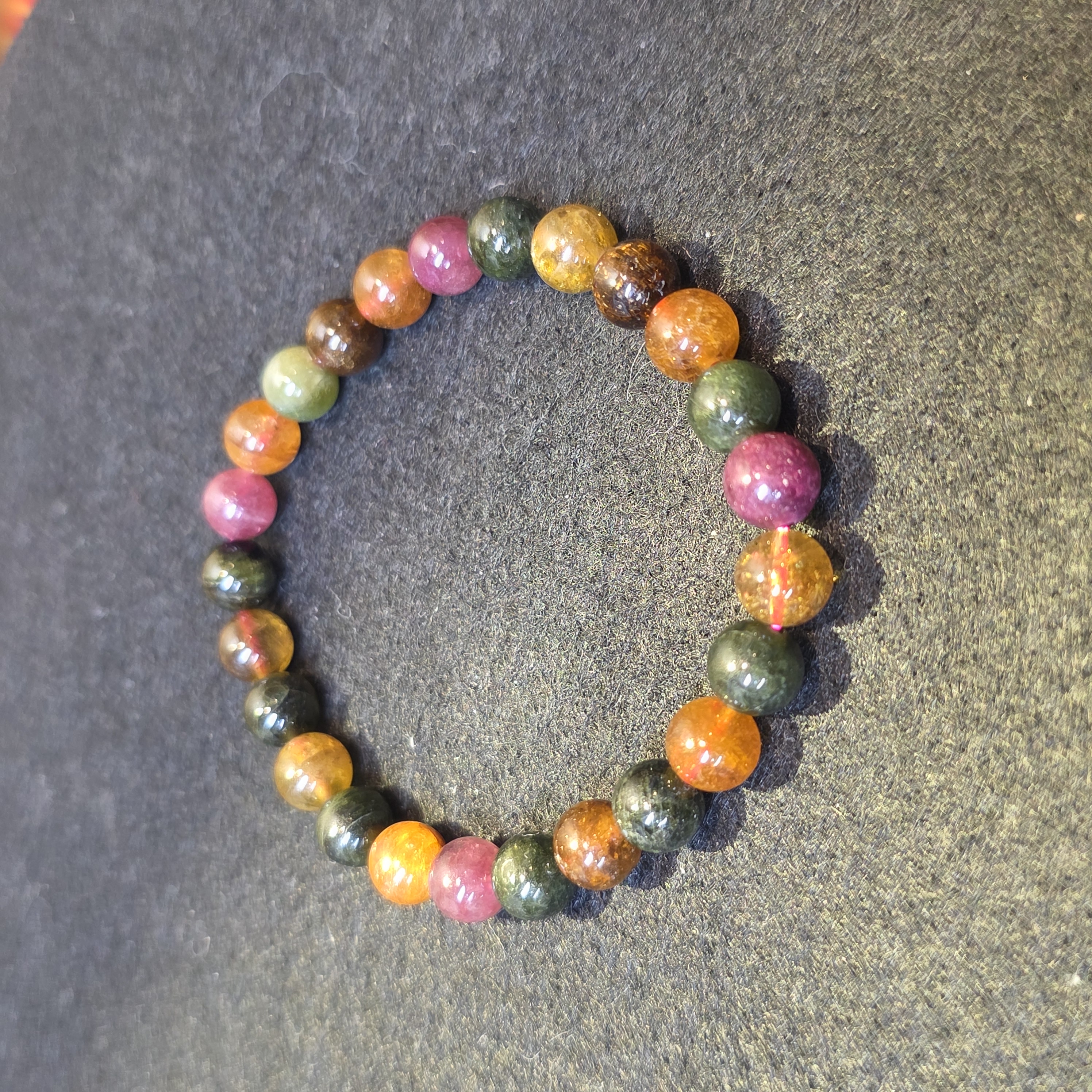 老礦彩碧璽手串(Tourmaline)