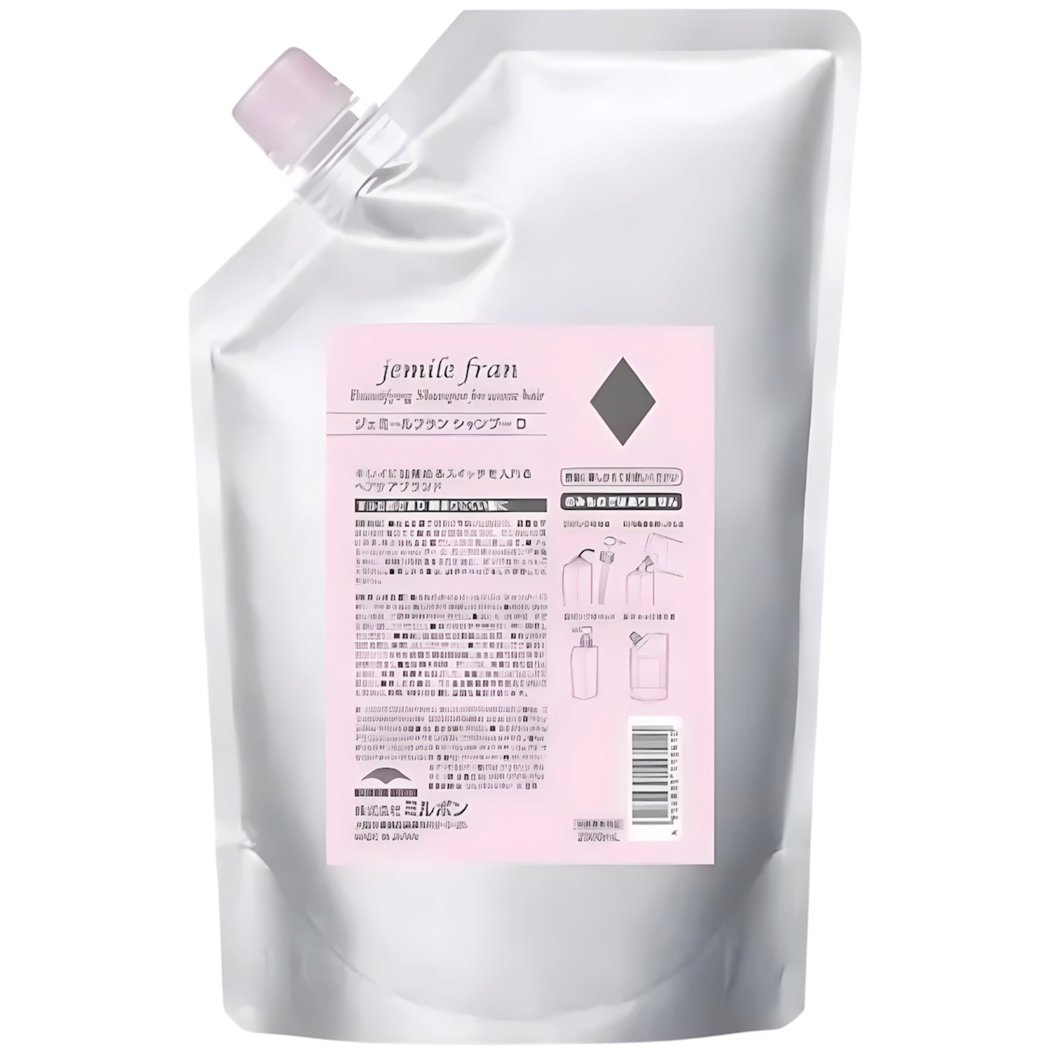 MILBON jemile fran Beautifying Shampoo Refill for Coarse Hair 鑽石亮澤洗頭水補充裝（粗硬及普通髮質適用）2500ml 