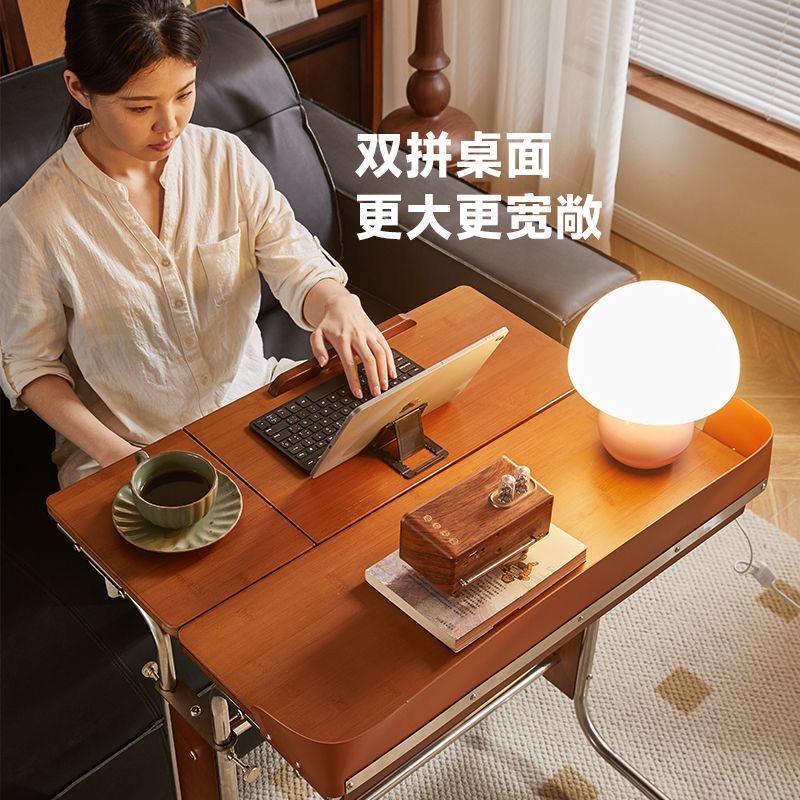 可升降邊幾茶几可移動書桌臥室床頭櫃學習工作台邊桌置物架小推車‑side table
