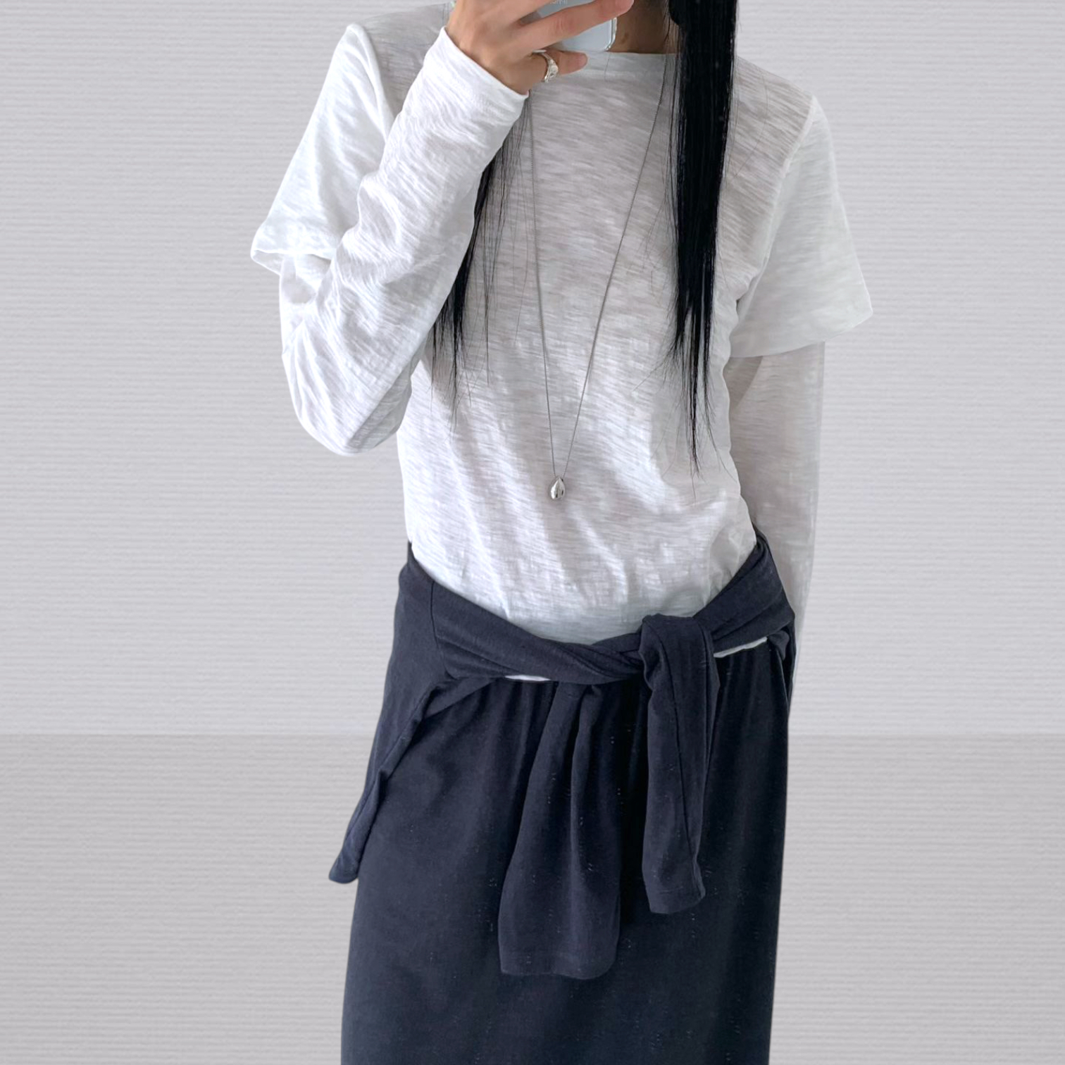 221533 假兩件淨色Tee