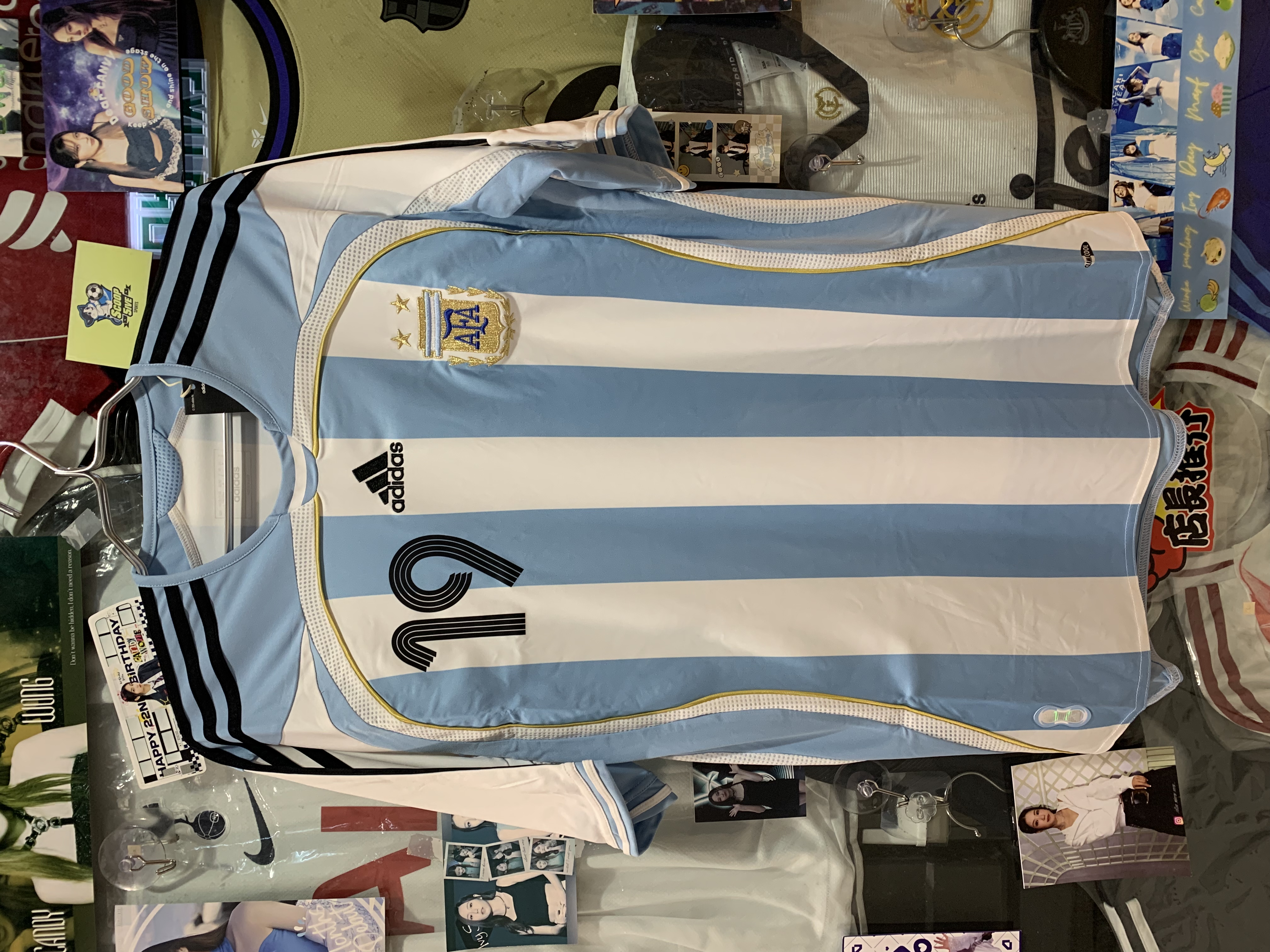 2006 阿根廷 主場 復刻 短袖 連 原裝字 19 Messi