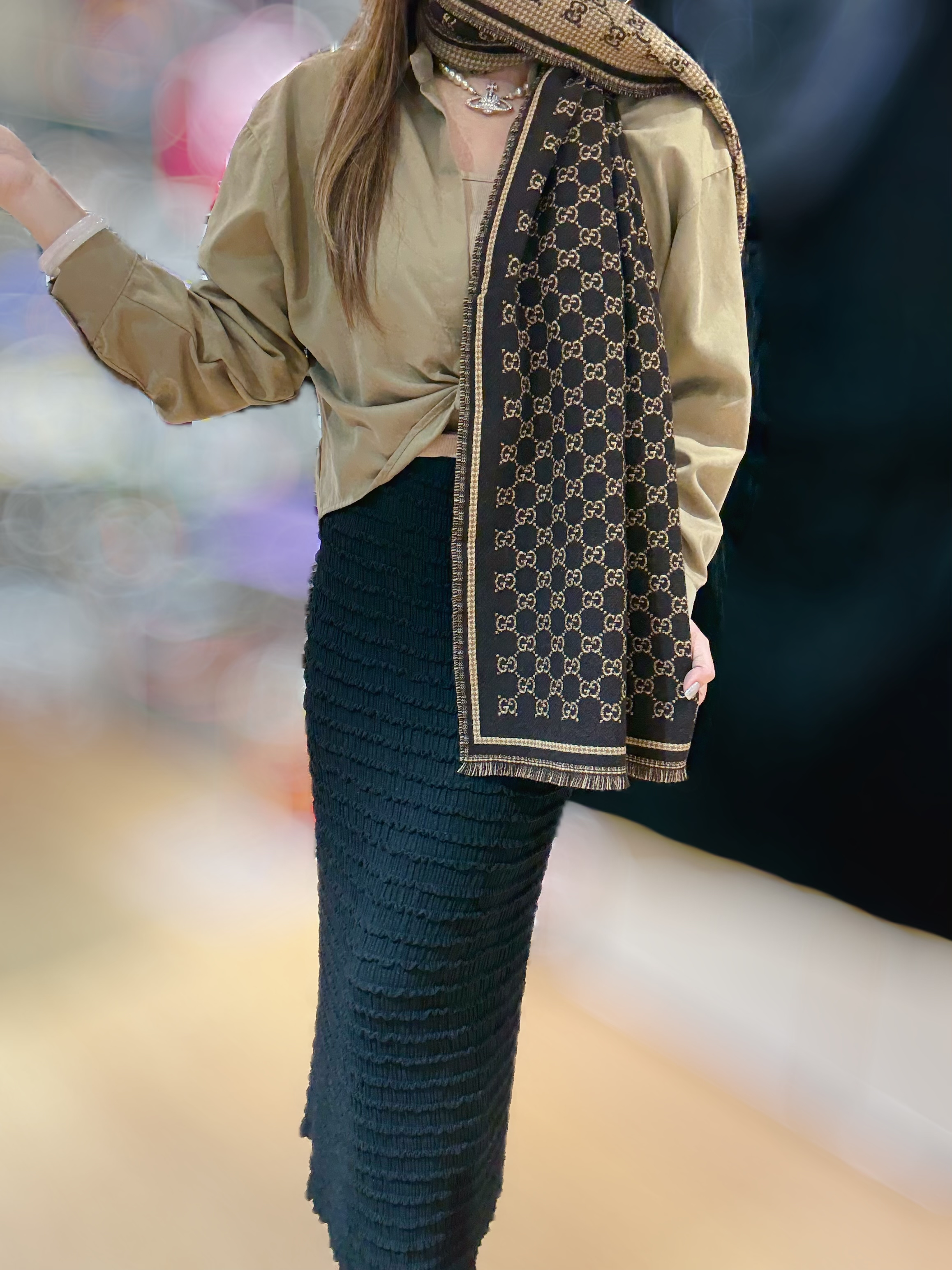 Gucci scarf 836264/brown