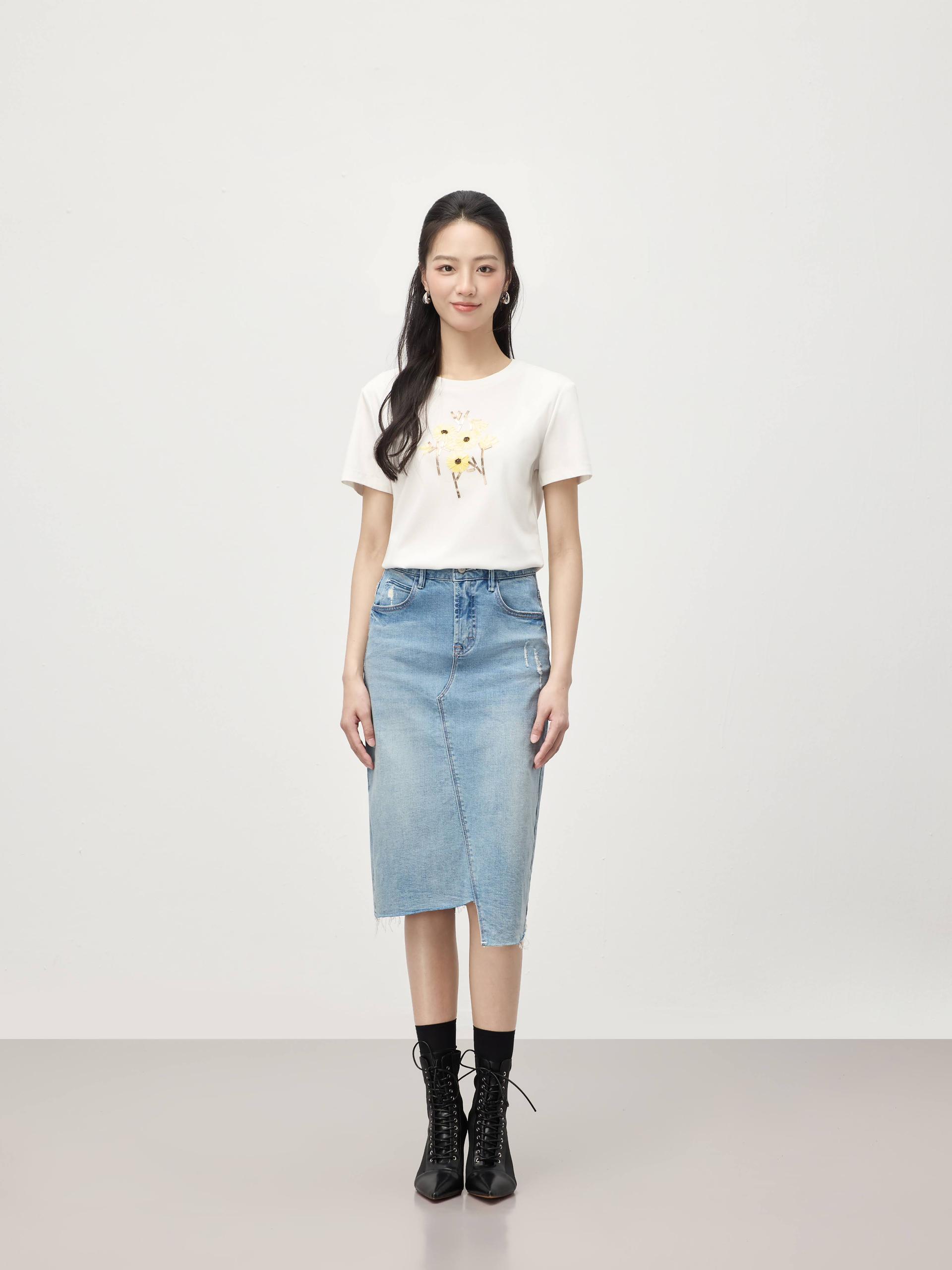 珠子和亮片花卉上衣  T0774