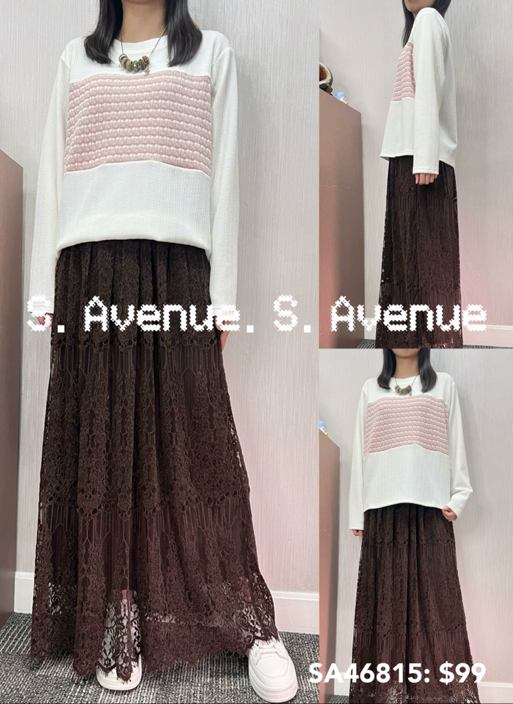 SA46815: 長袖中間間條top