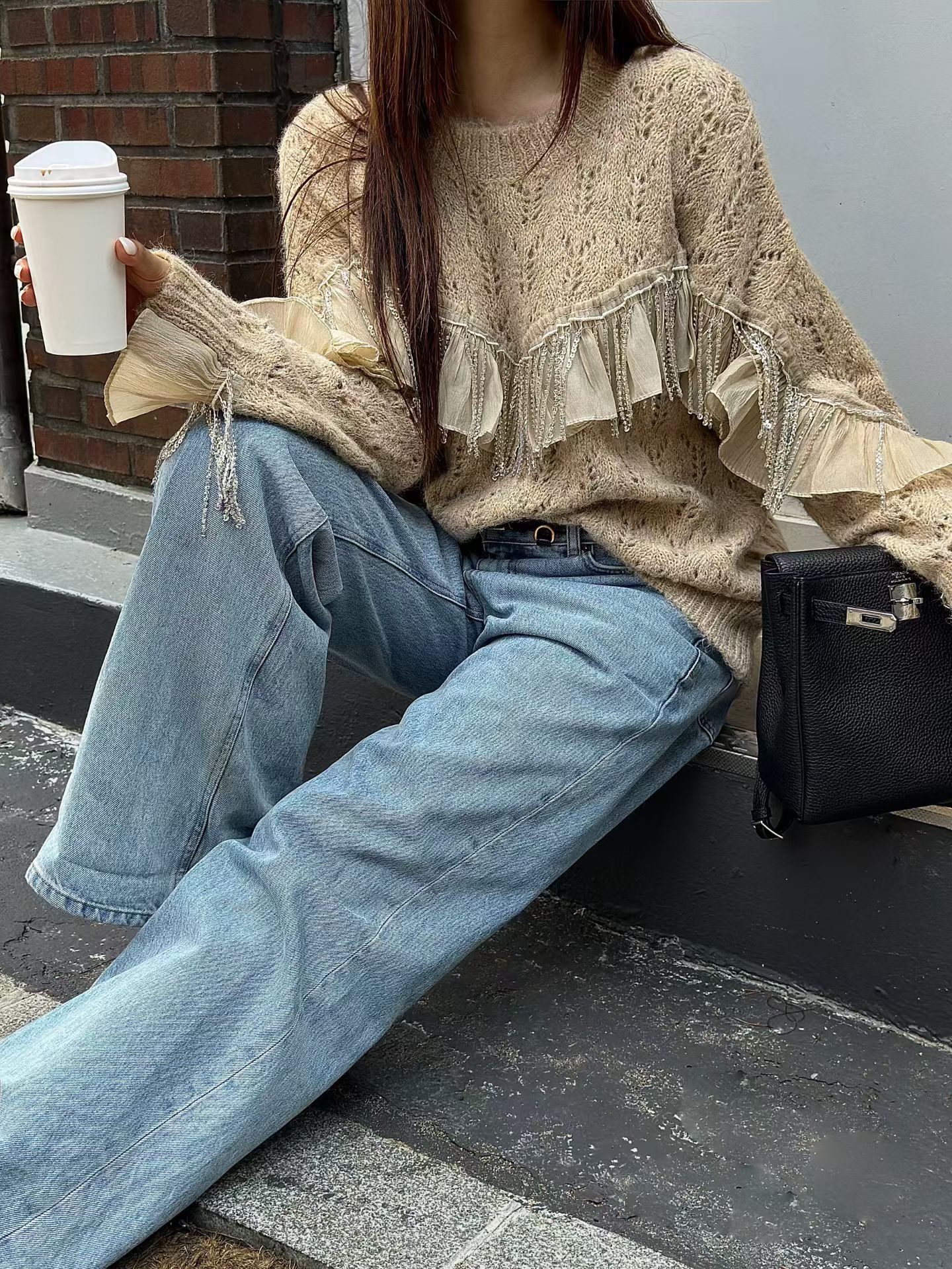 beaded knit top