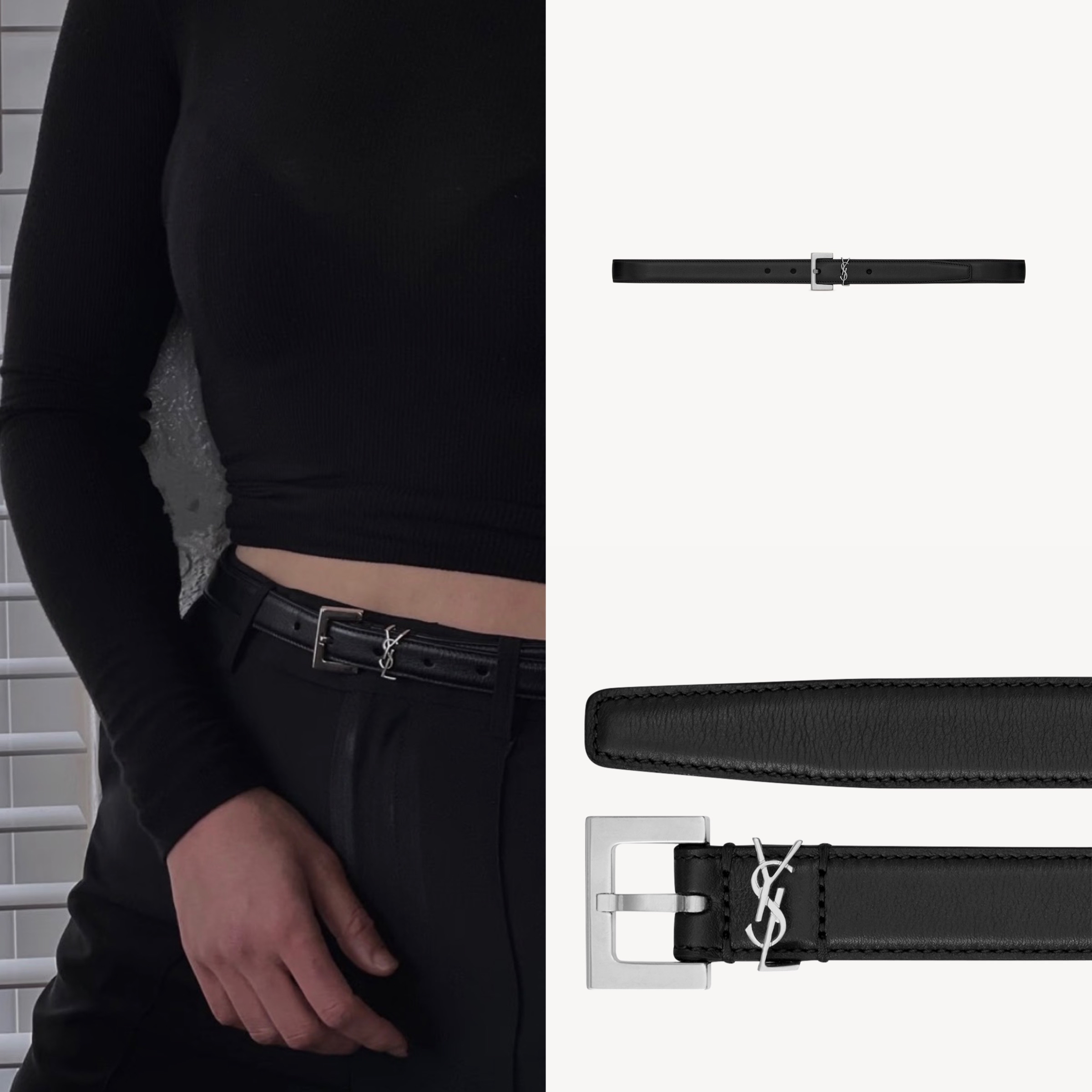 限時優惠💖喜歡低調的可揀銀扣~  訂貨🍒Saint Laurent classic 2cm belt  補碼✨Size 70 75 80 85 90 95