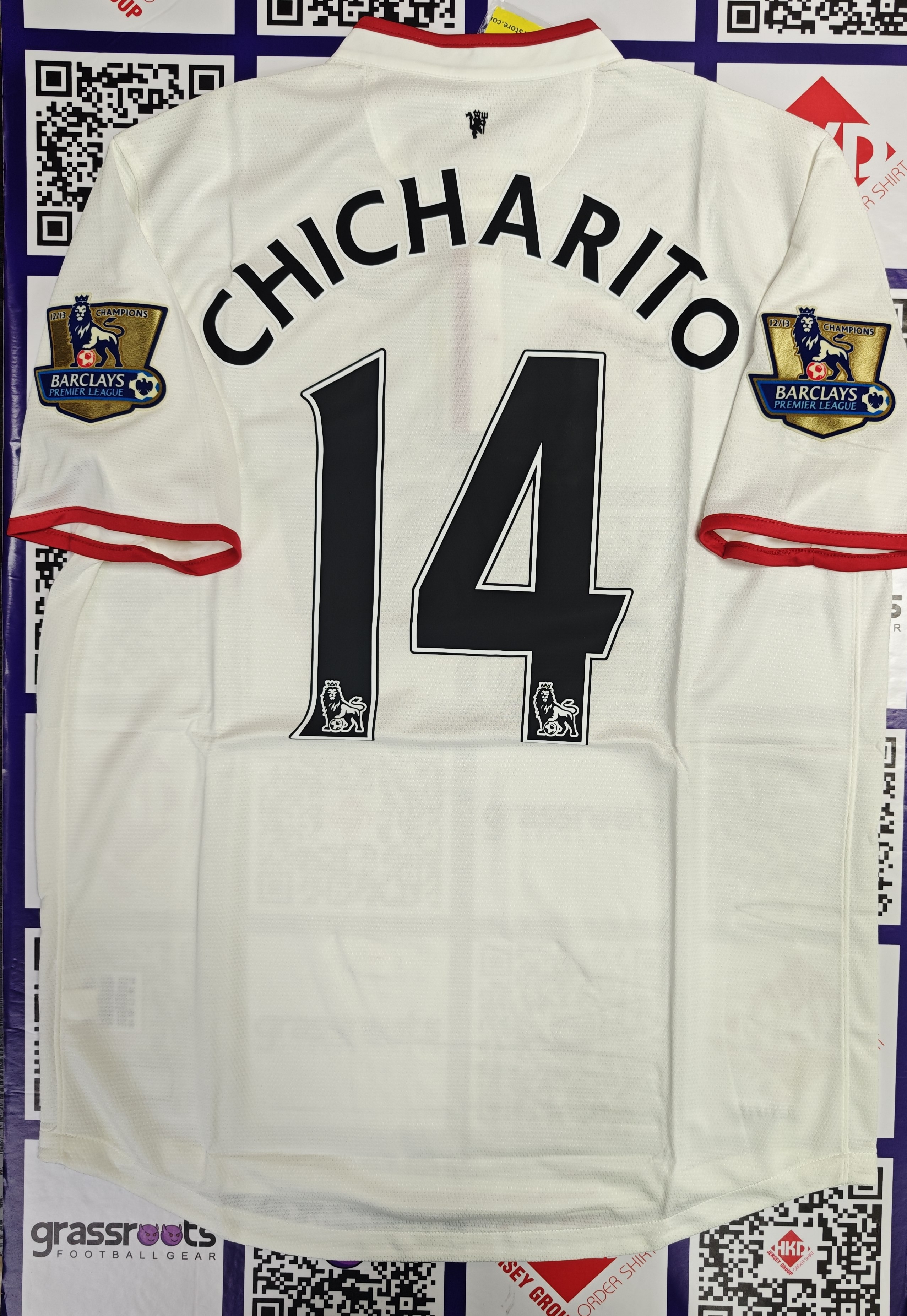 13/14 曼聯 客 Size L 原裝CHICHARITO 英超Fullset 