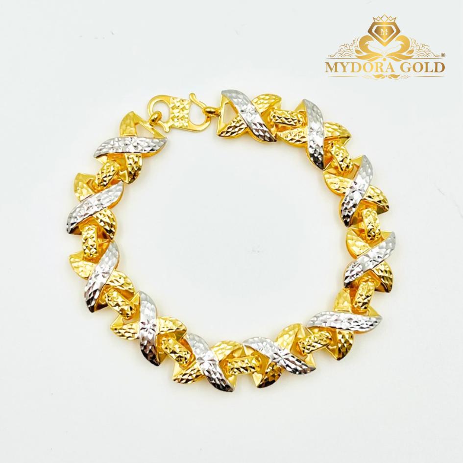 MYDORA Rantai Tangan Stamping Infinity X 2C l EMAS 916/22K