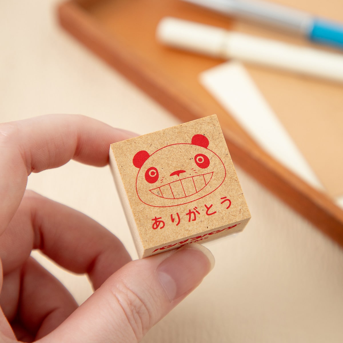 現貨｜Panda Go Panda 熊貓家族 吉卜力 日版 木製 印章 (謝謝 PNN-131) 