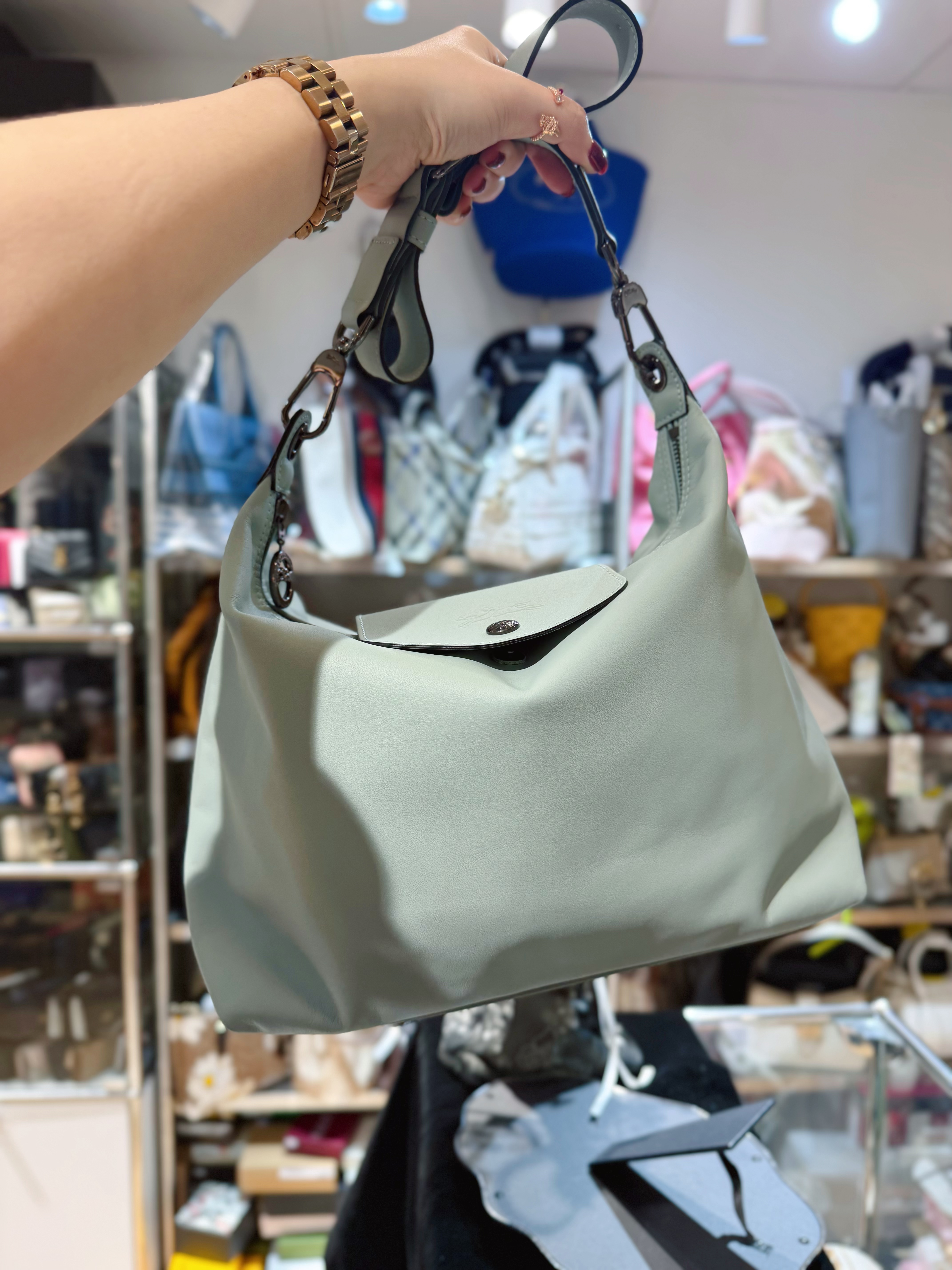 Longchamp xtra hobo Vervain