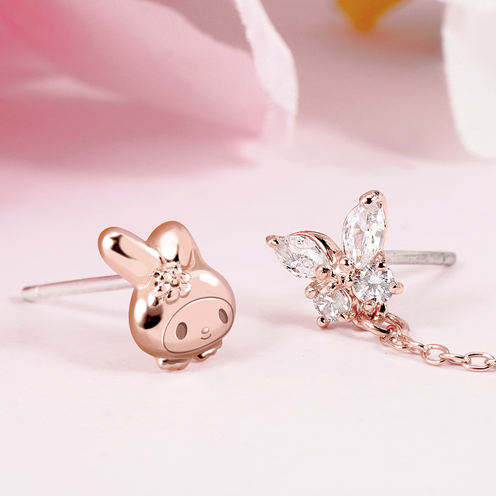 📦訂購 台灣限定 三麗鷗SanrioＸSTORY 故事銀飾 My Melody 童話仙子系列 美樂蒂蝴蝶晶鑽純銀耳環