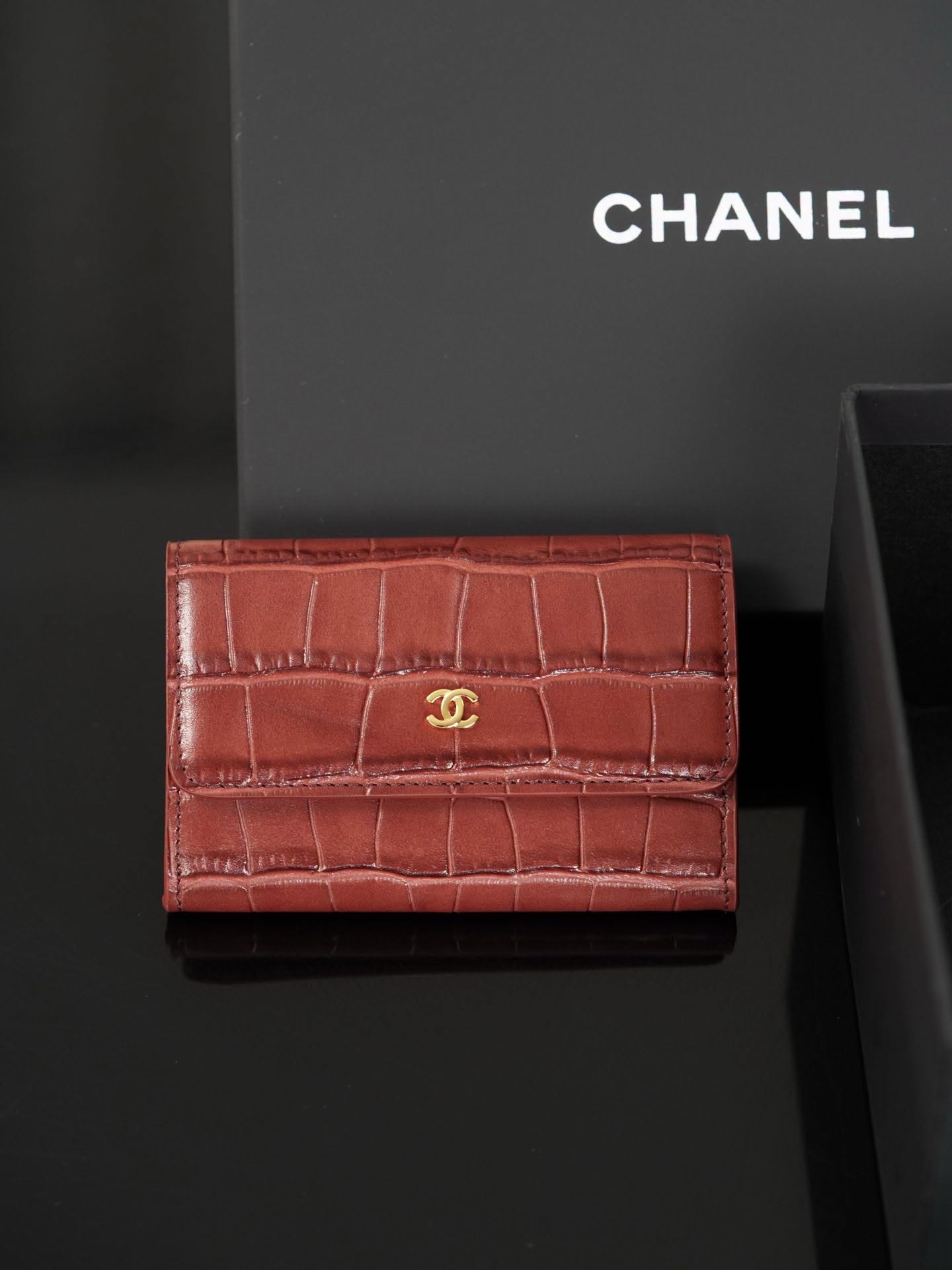 【頂級原單】Chanel Classic Flap鱷魚壓紋卡包（翻蓋）