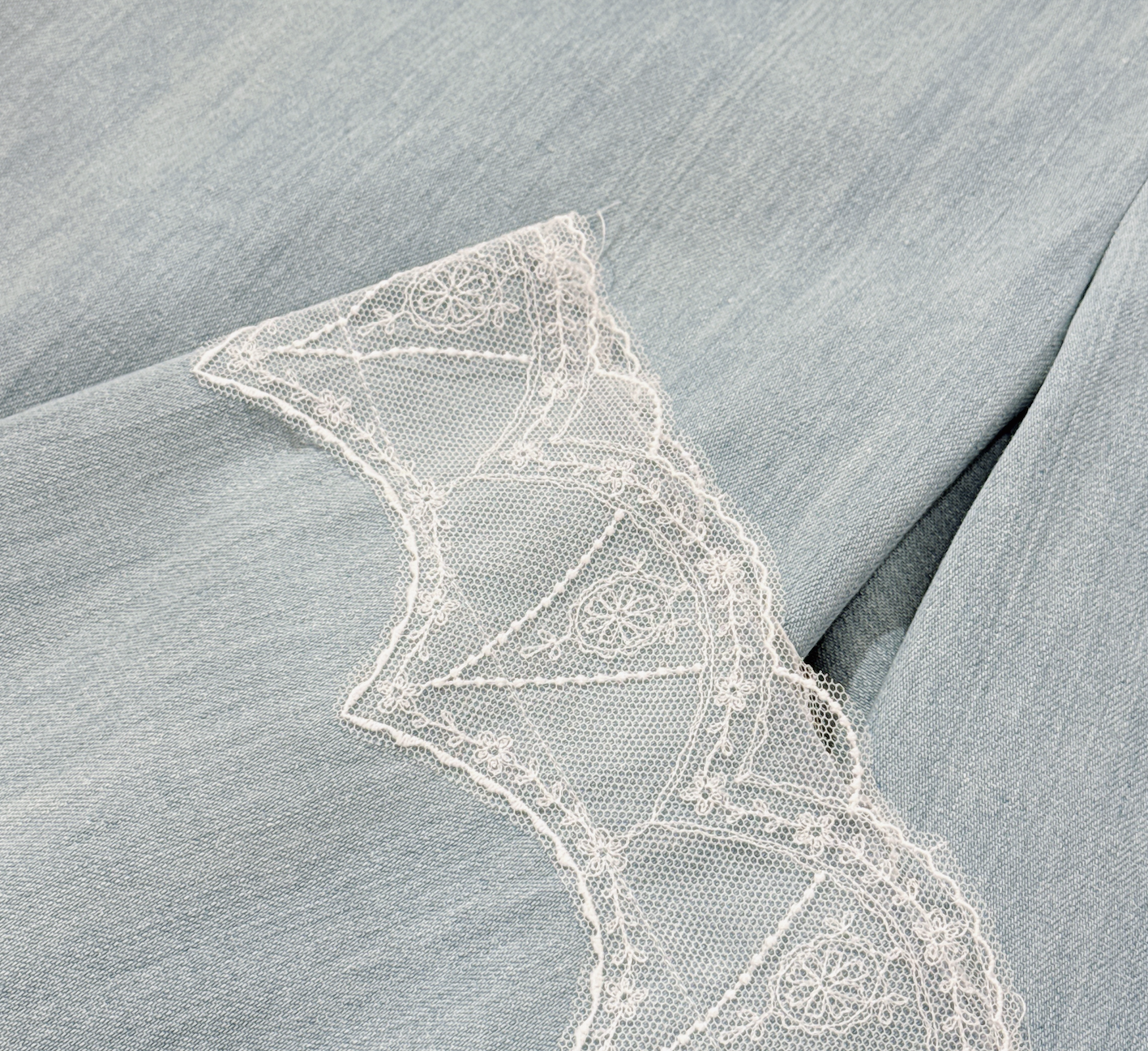 #HANNA-made# Daylight Lace Straight Denim