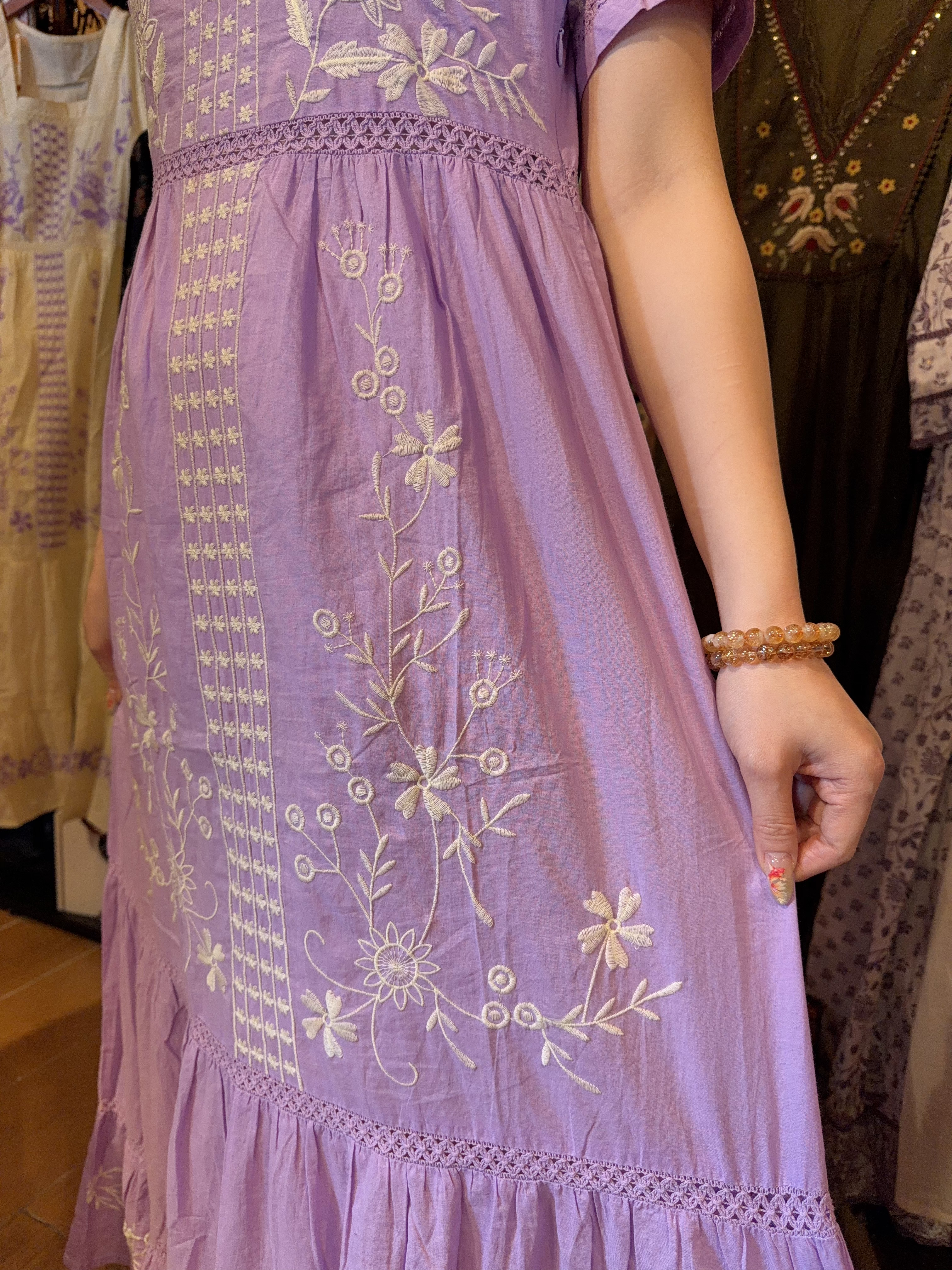 Purple Princess Emb Pure Cotton OP #1430
