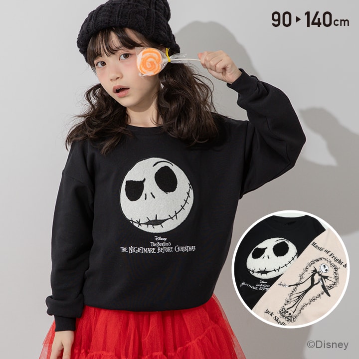 🆕【⭐訂購⭐】日本直送🌀 #Disney The nightmare before Christmas 印花/刺繡束袖衛衣 [2款選] 🌀[PLJA-0047][261105]