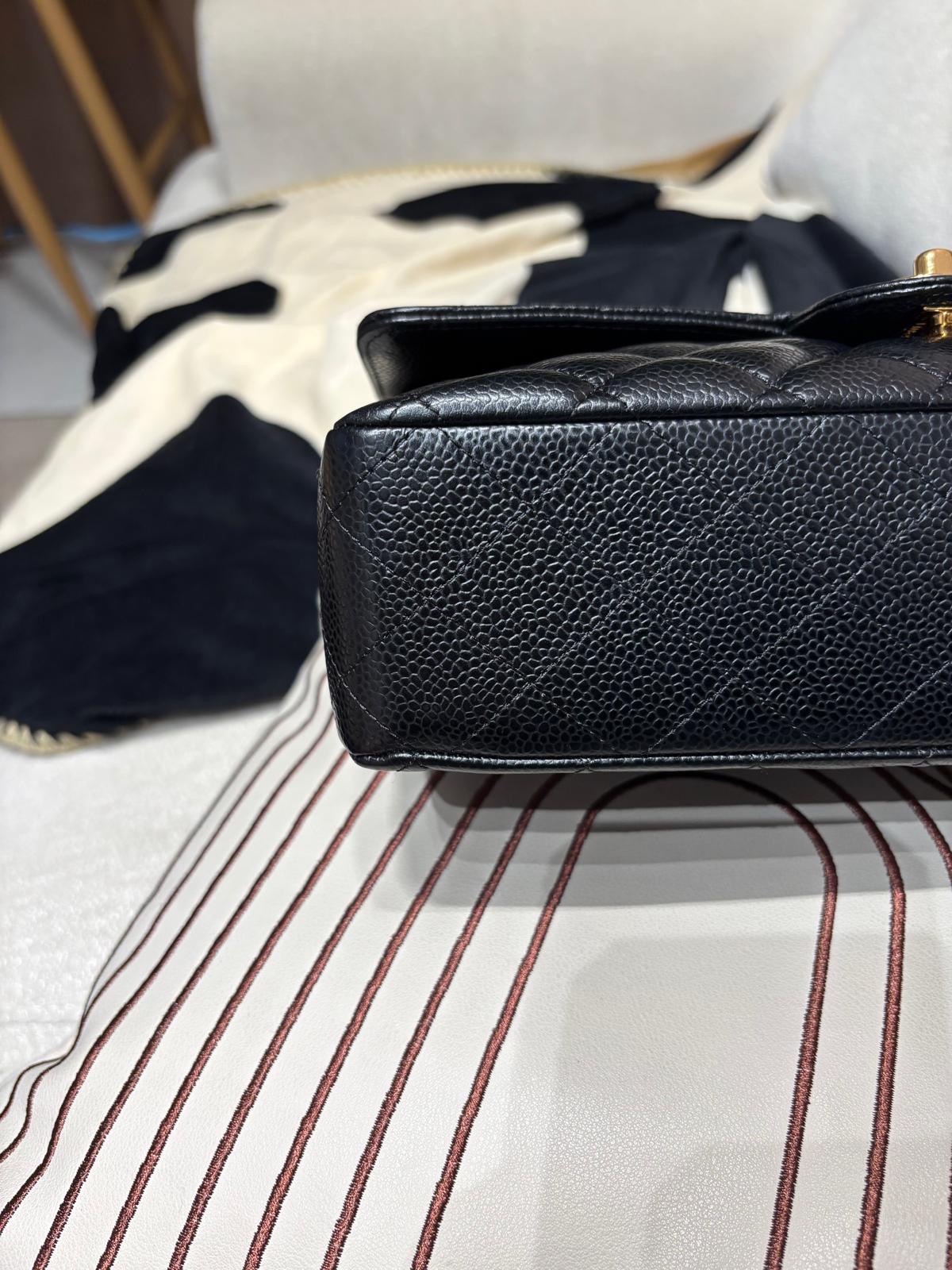 Chanel Classic A01112 黑色荔枝牛皮金鏈 100%Authentic, 98%New ✅收據✅Card✅Dust bag✅Box