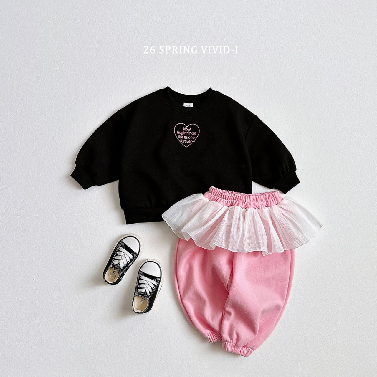 🌸預訂 韓國直送🌸🇰🇷VIVIDI四色愛心字母刺繡長袖上下套裝