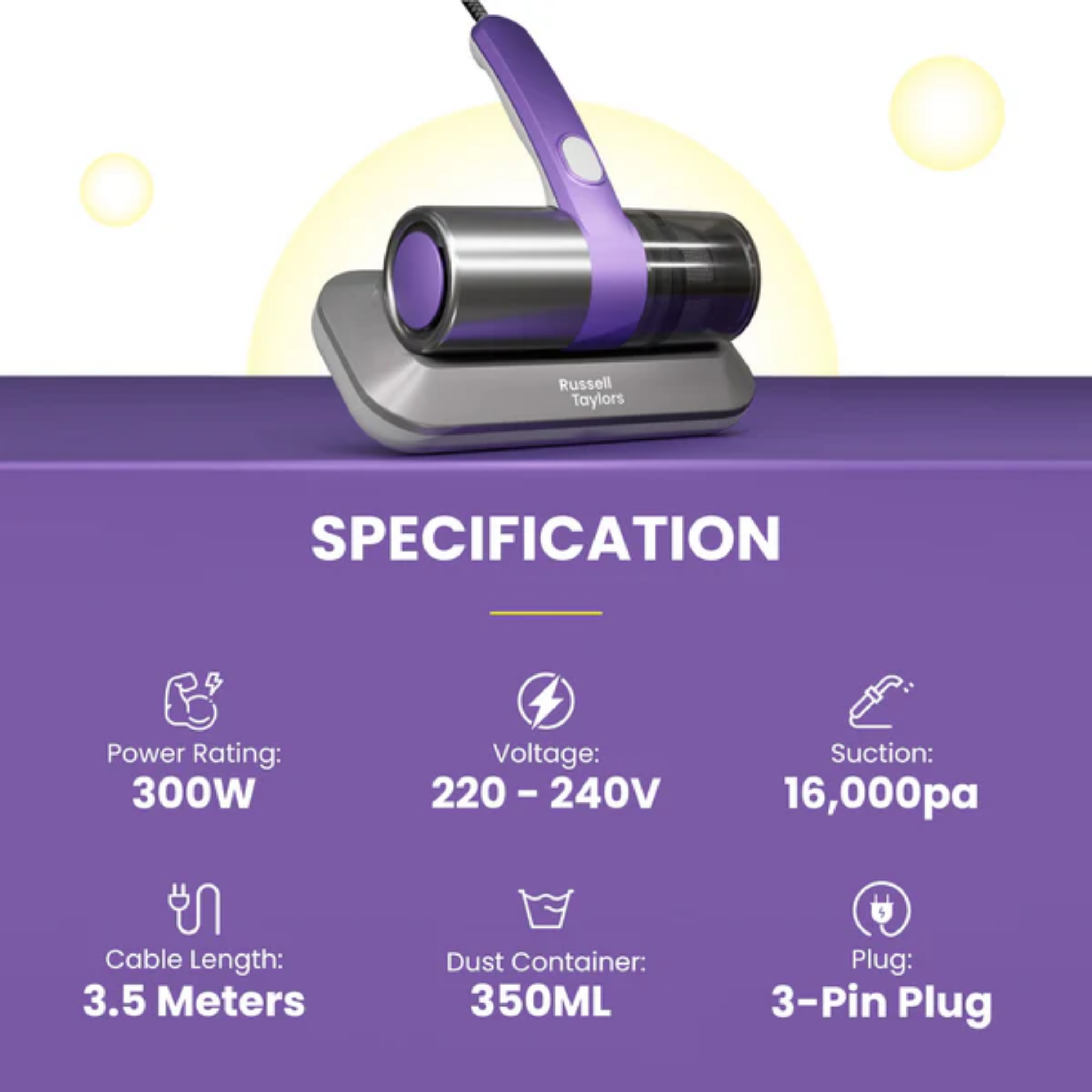 Russell Taylors 300W Dust Mite Vacuum (VM-10G)