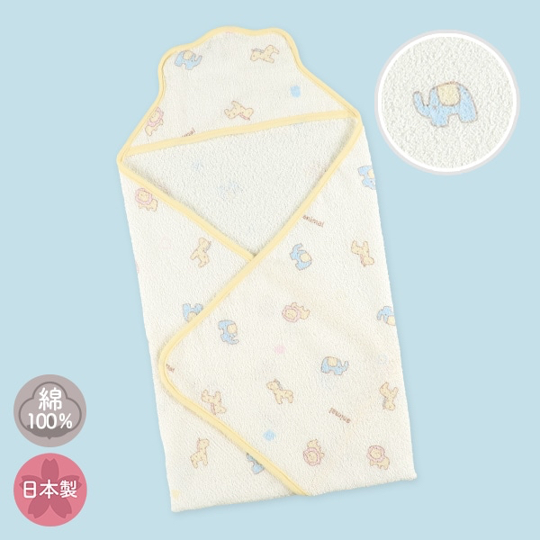 🇯🇵預訂 日本直送🇯🇵日本製動物圖案滿印純棉毛巾料包被襁褓