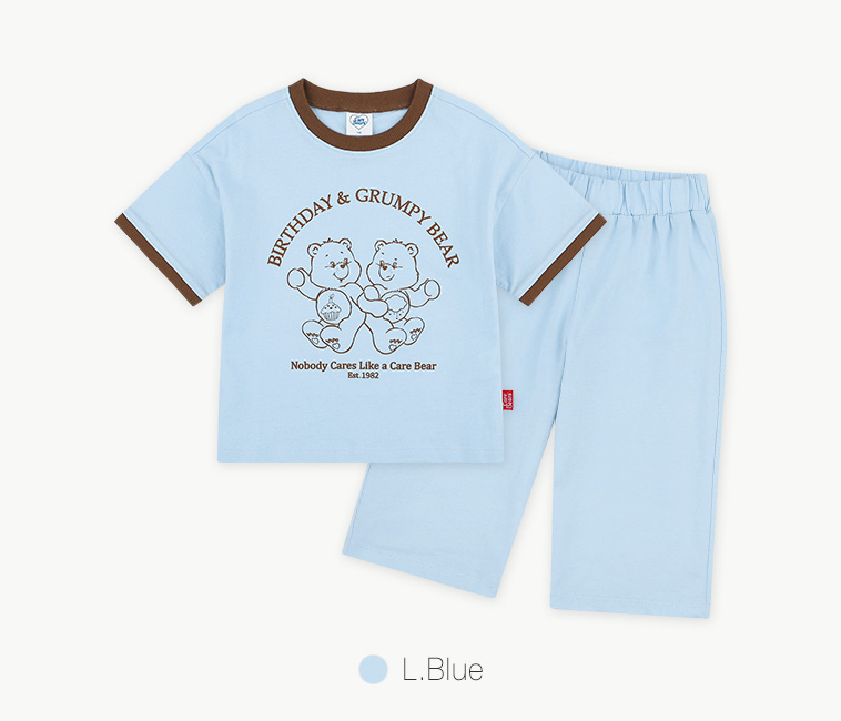 ☀️預訂 韓國直送☀️🇰🇷正版Care Bears兩色生日暴躁小熊印花七分上下套裝