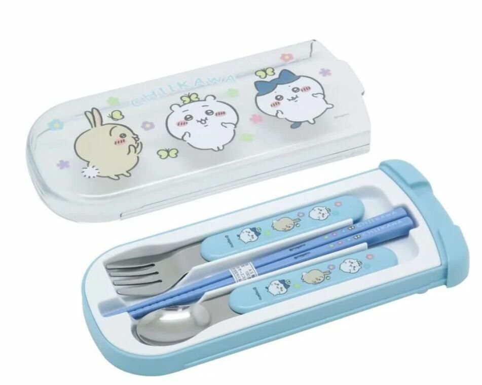 日本直送 Chiikawa 抗菌兒童餐具套裝 (藍色) - 1套 現貨